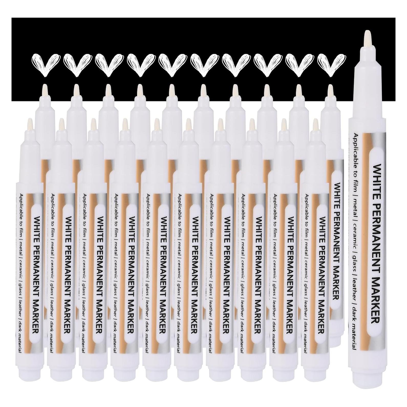 Bolígrafos de Pintura Blanca Goldge - 20 Marcadores Acrílicos