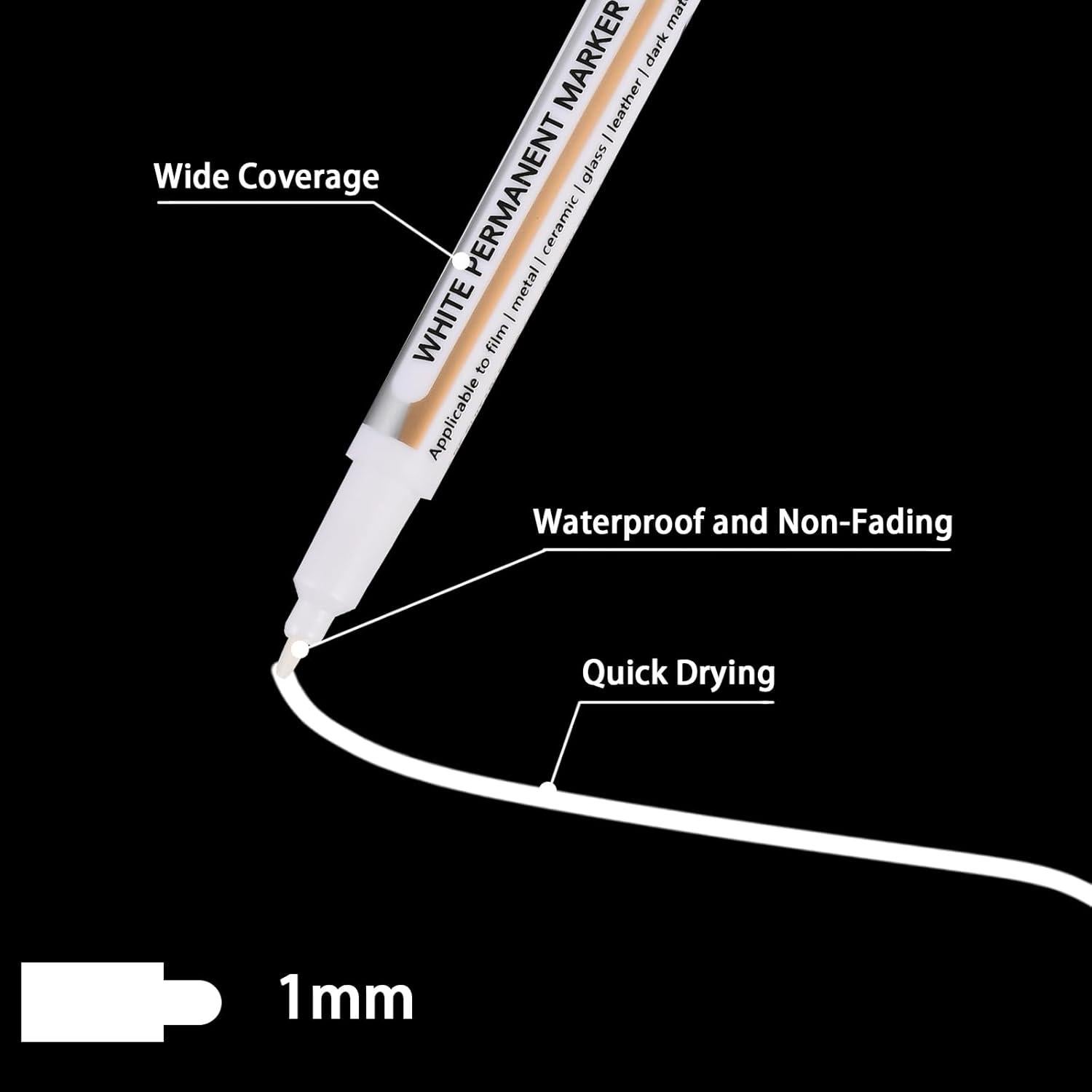 Bolígrafos de Pintura Blanca Goldge - 20 Marcadores Acrílicos