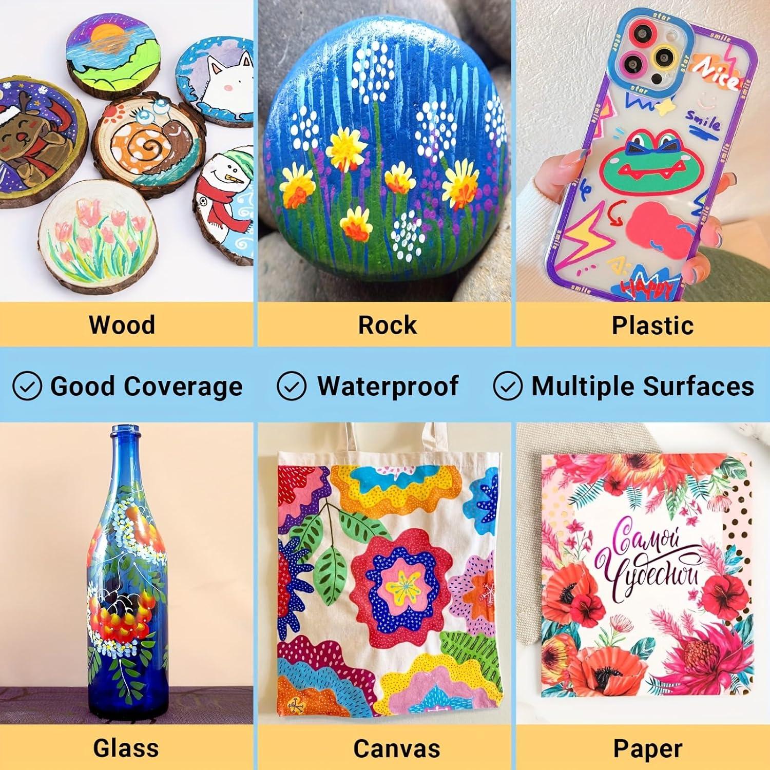 Marcadores Acrílicos Doble Punta UNIKNIU - 12 Colores