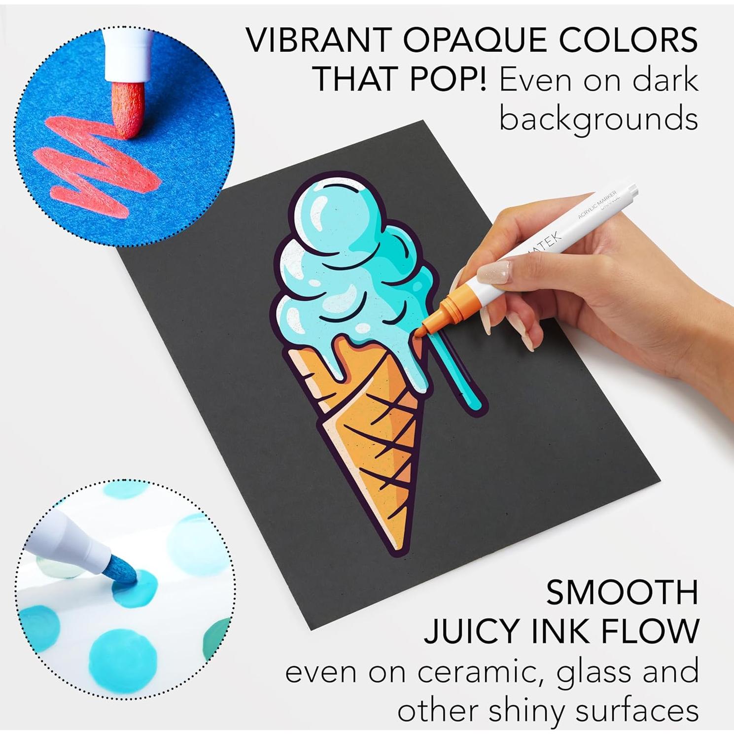 Marcadores de Pintura Acrílica CHROMATEK - 21 Colores Premium