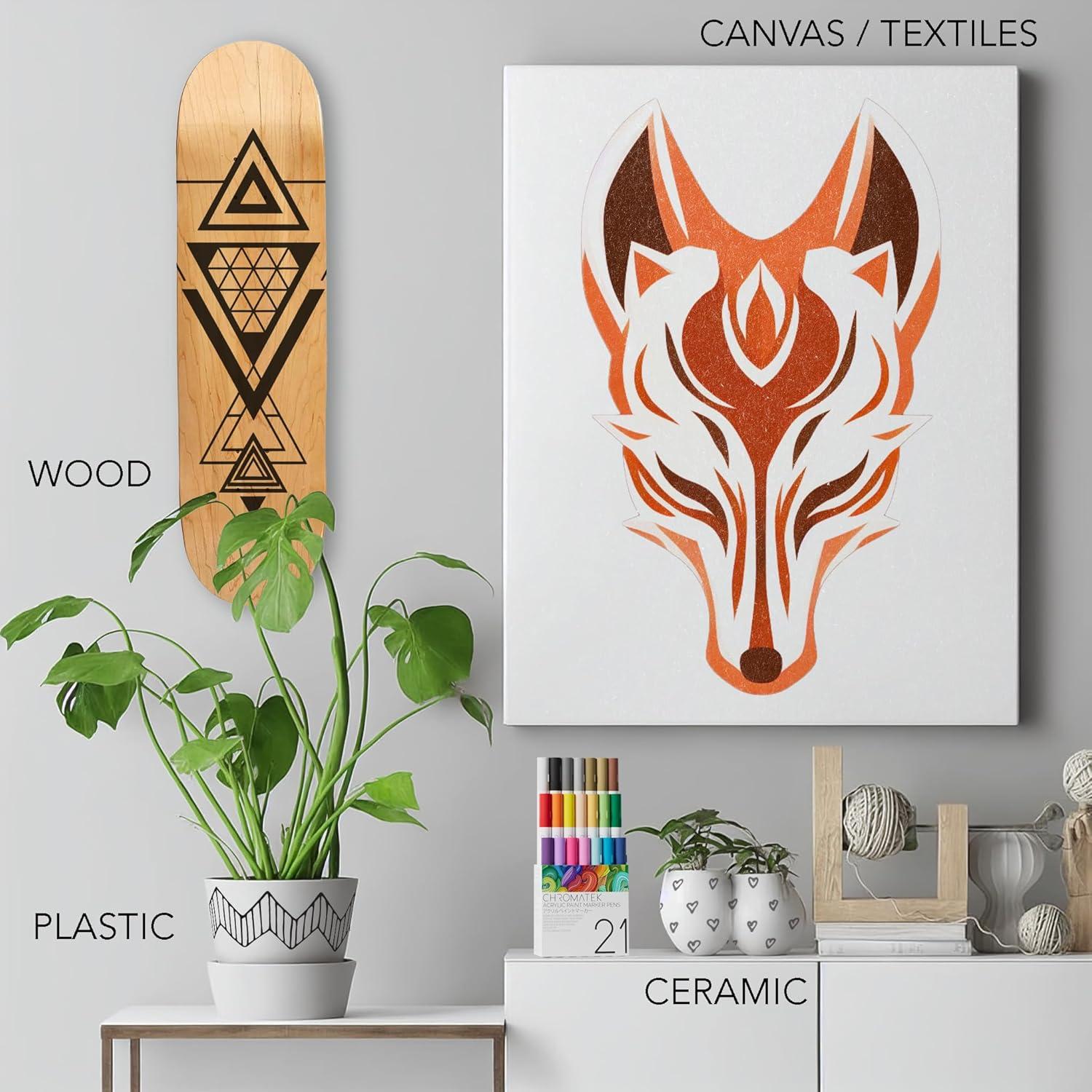 Marcadores de Pintura Acrílica CHROMATEK - 21 Colores Premium