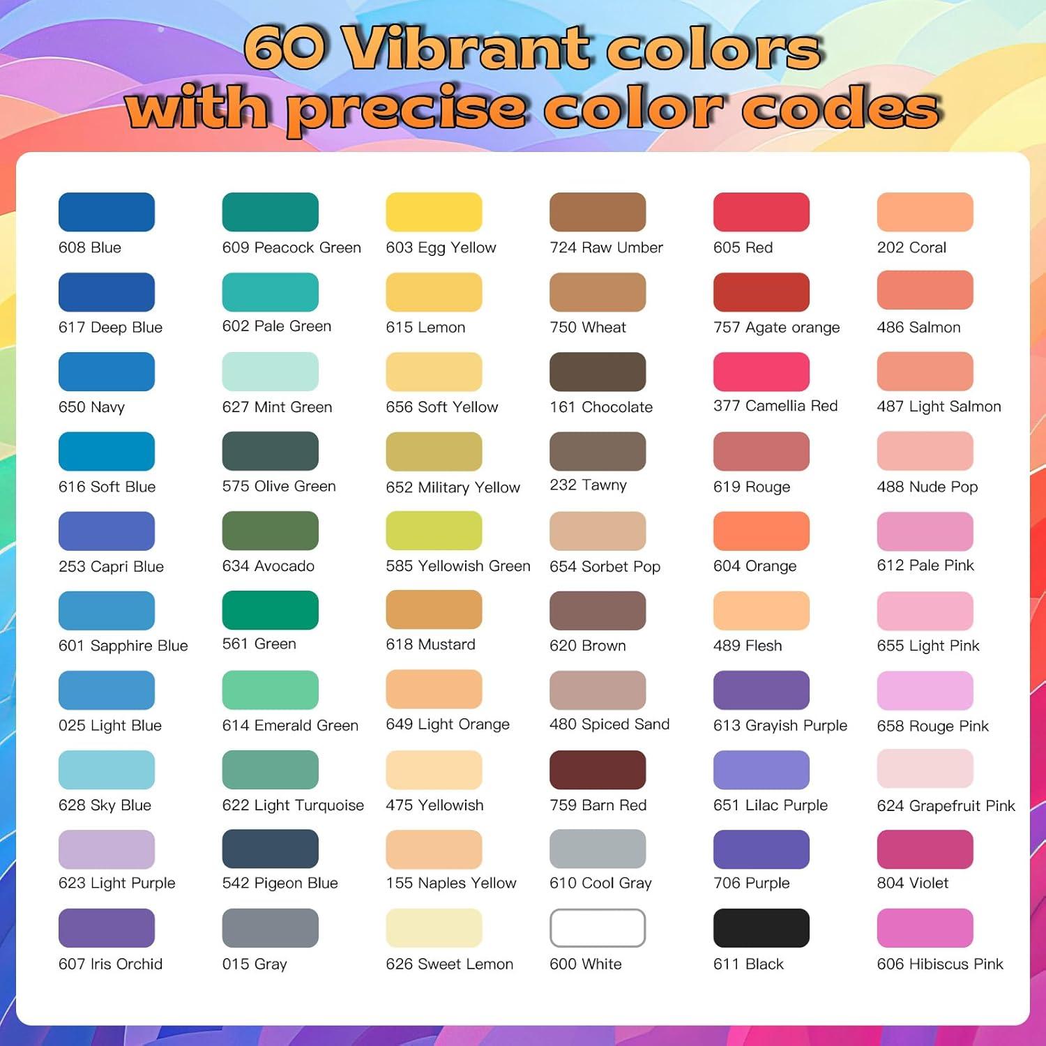 Marcadores Acrílicos Overseas 60 Colores Punta de Pincel