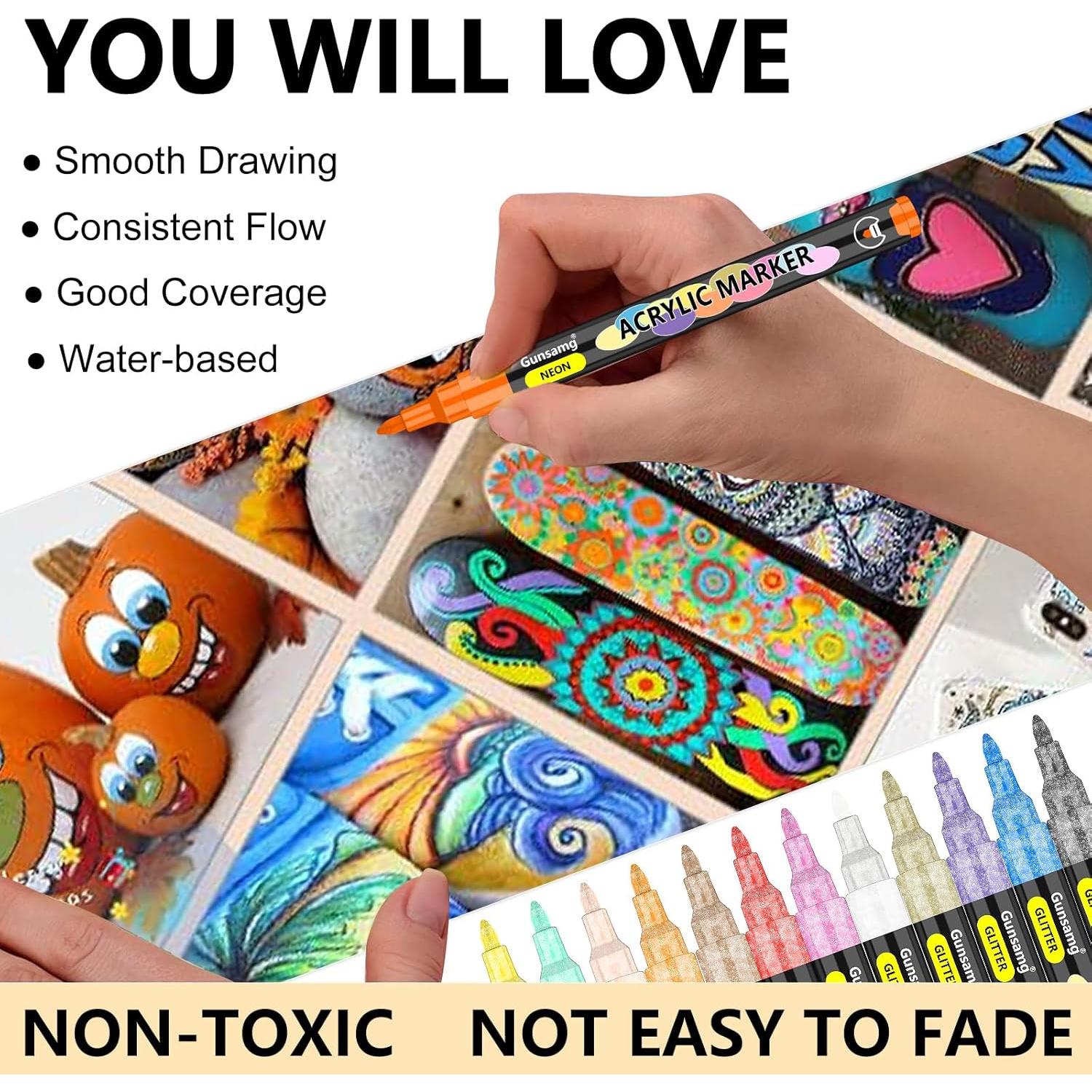 Marcadores de Pintura Acrílica Gunsamg 100 Colores 0.7mm