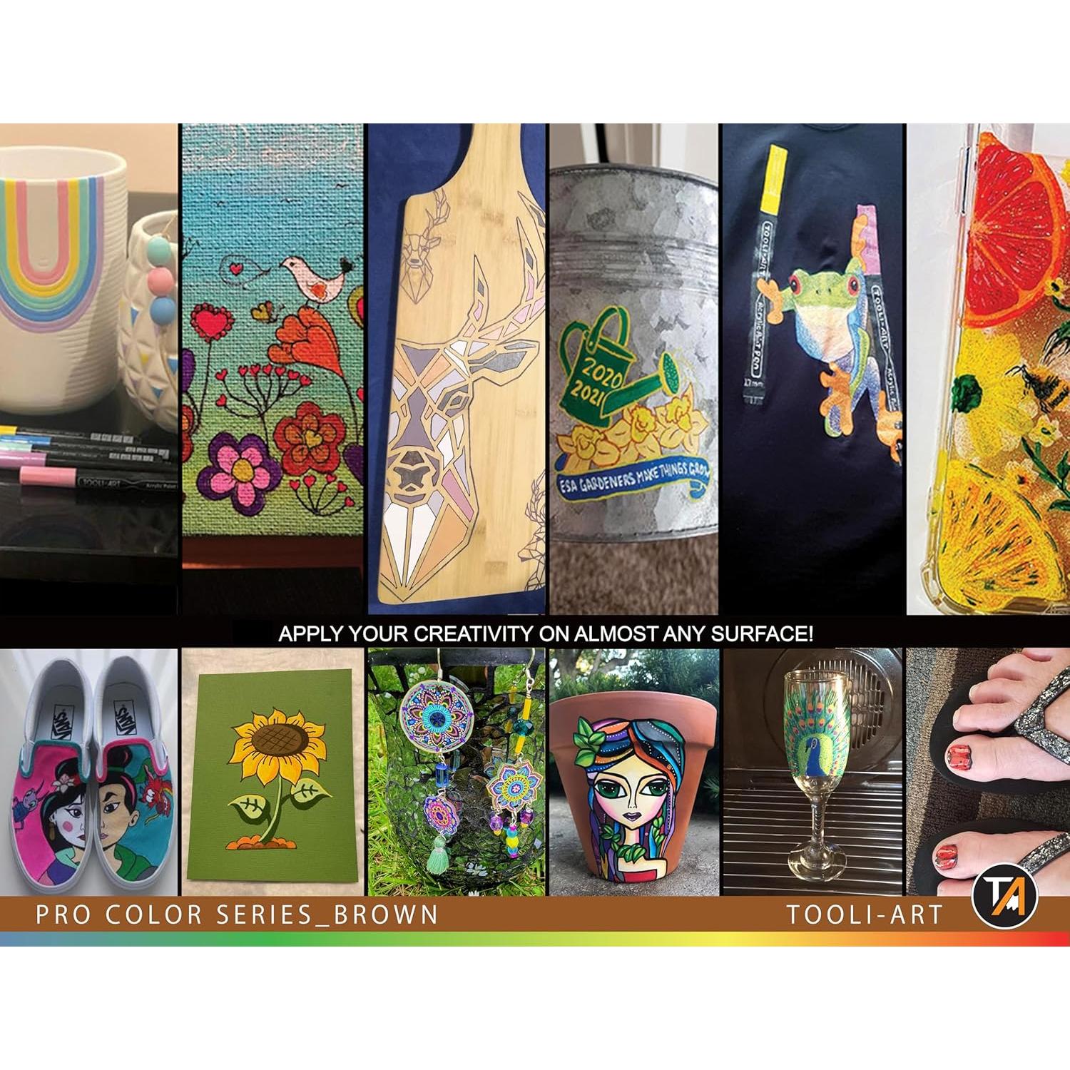 Marcadores de Pintura Acrílica Tooli-Art 22 Tonos Marrones 0.7mm