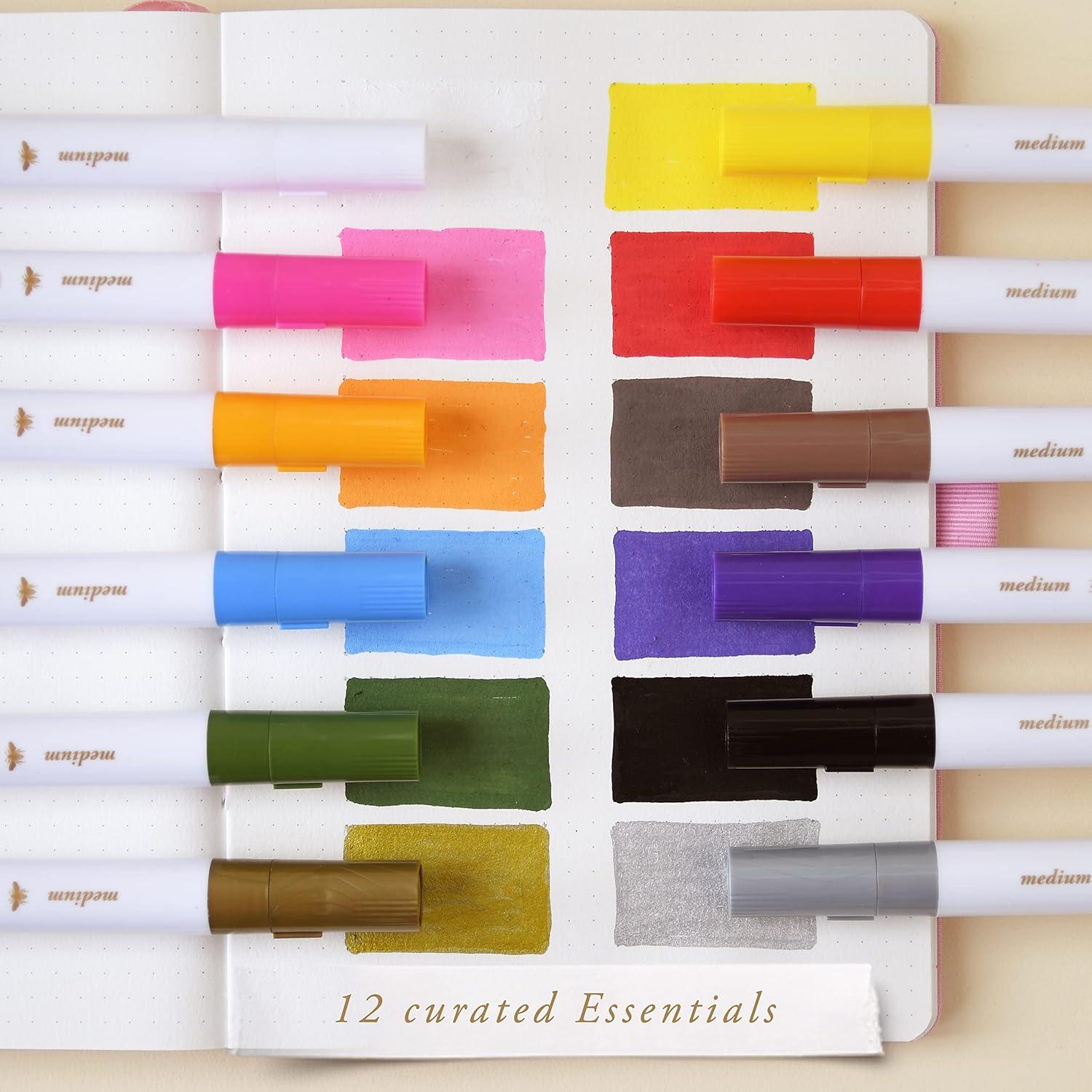 Marcadores de Pintura Acrílica Primrosia 12 Colores Esenciales