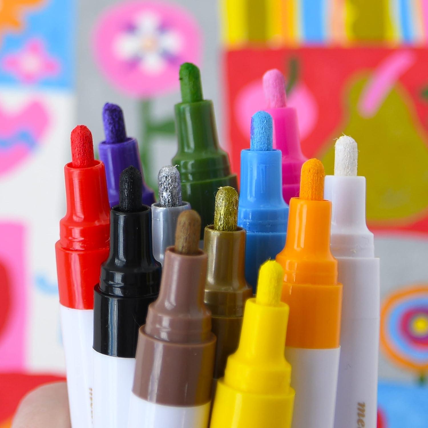 Marcadores de Pintura Acrílica Primrosia 12 Colores Esenciales