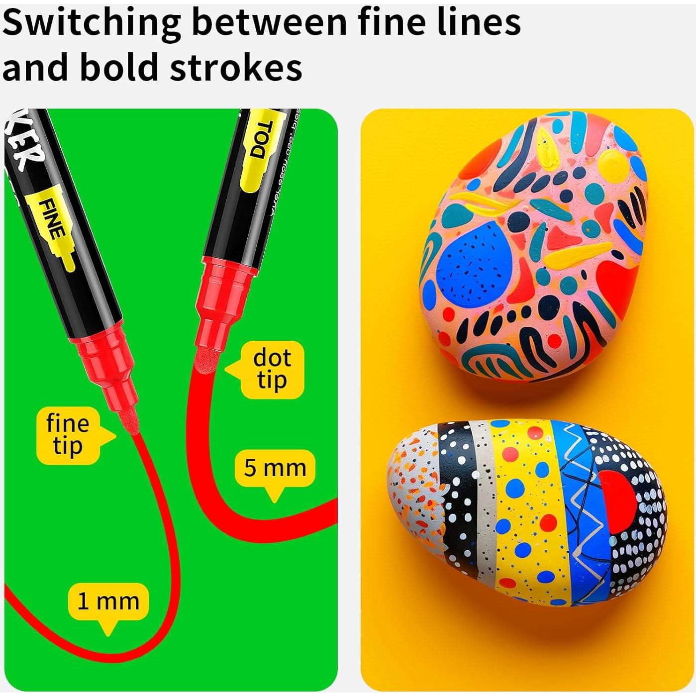 NAWOD 40 Marcadores Acrílicos Doble Punta para Arte