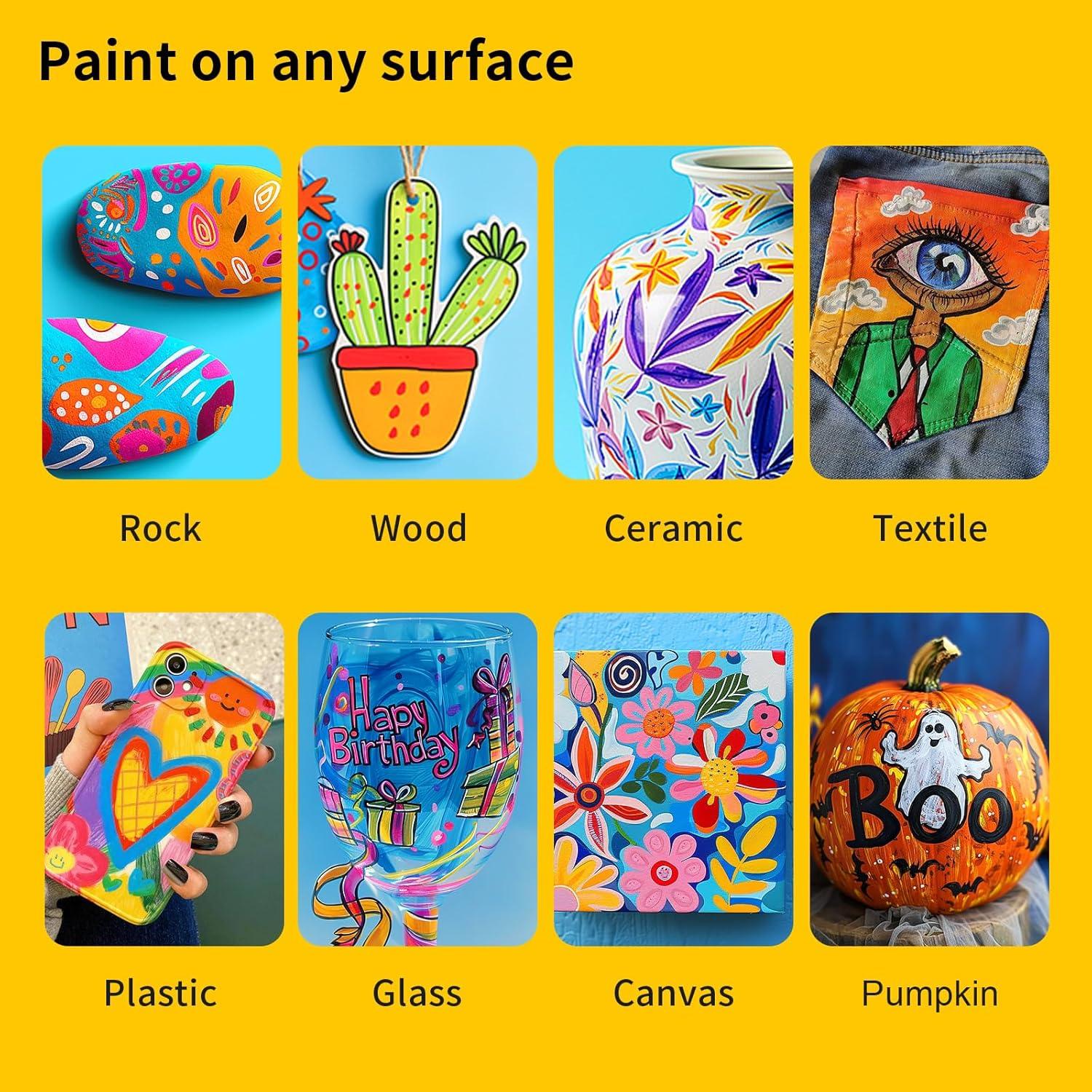 NAWOD 40 Marcadores Acrílicos Doble Punta para Arte