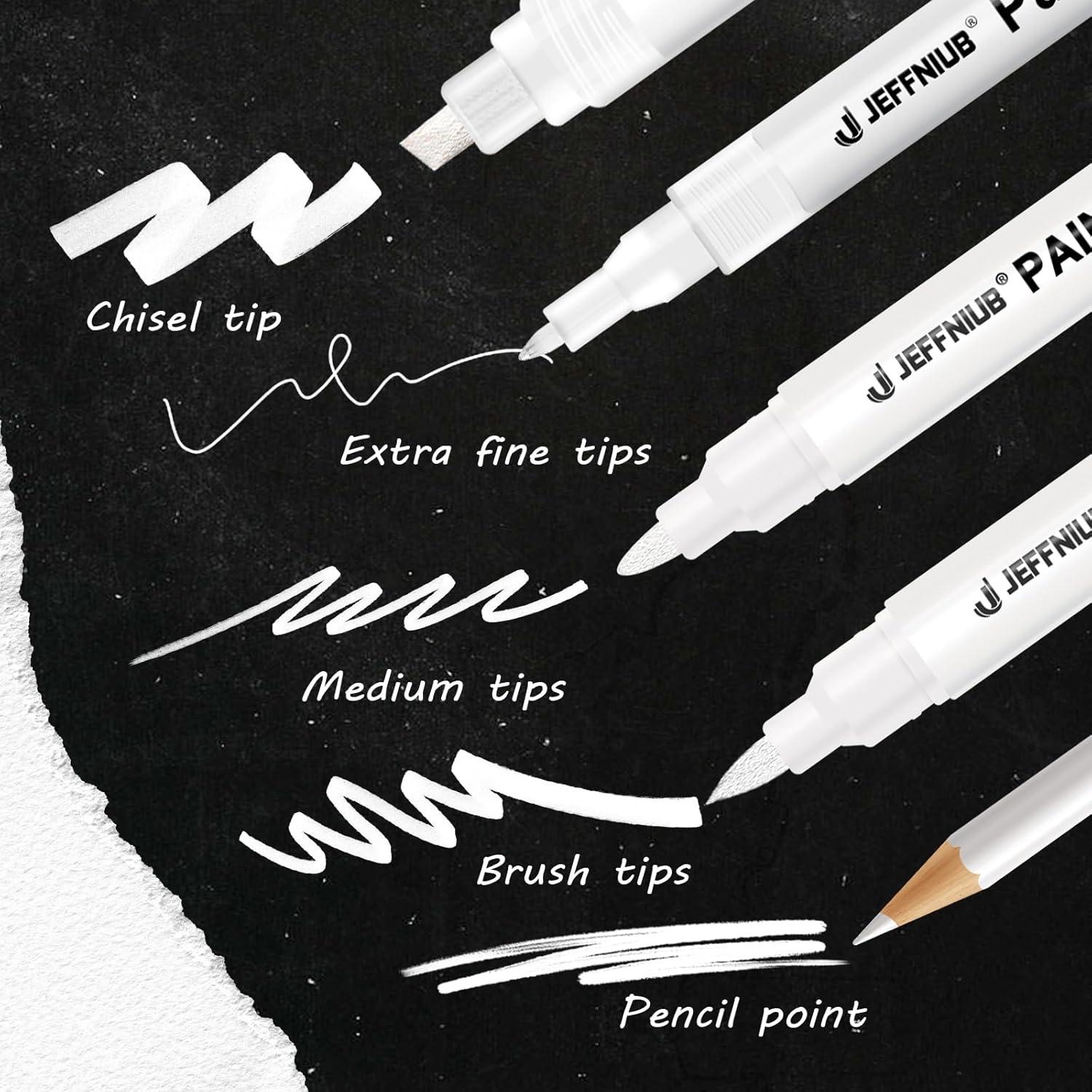 Set de 5 Bolígrafos Marcadores Blancos JEFFNIUB para Arte