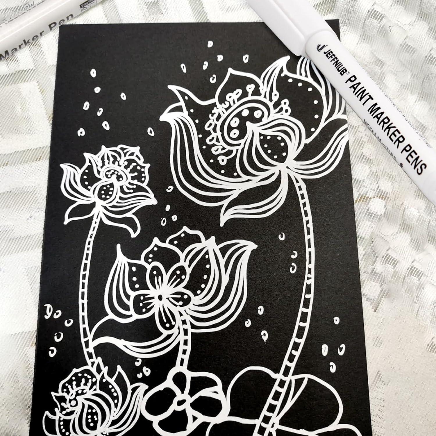 Set de 5 Bolígrafos Marcadores Blancos JEFFNIUB para Arte