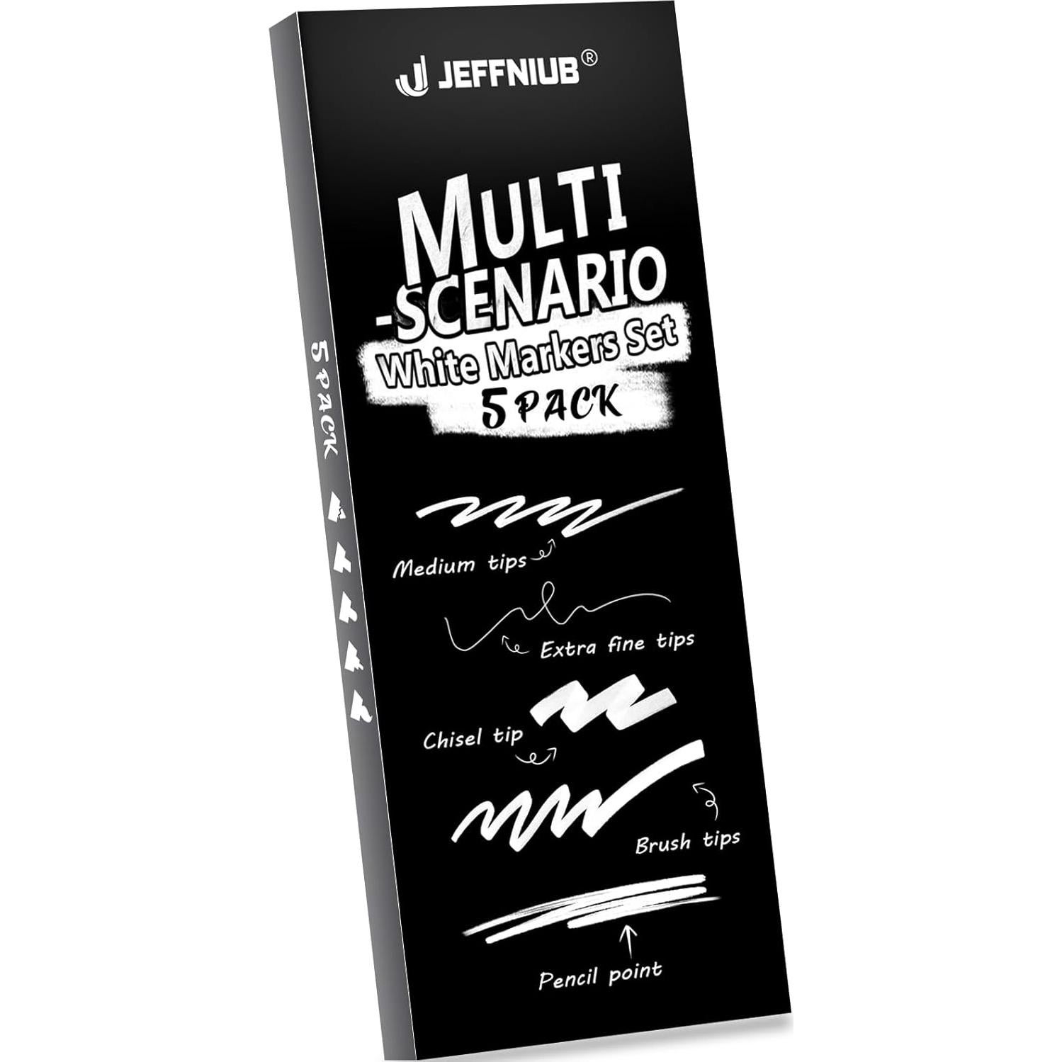 Set de 5 Bolígrafos Marcadores Blancos JEFFNIUB para Arte