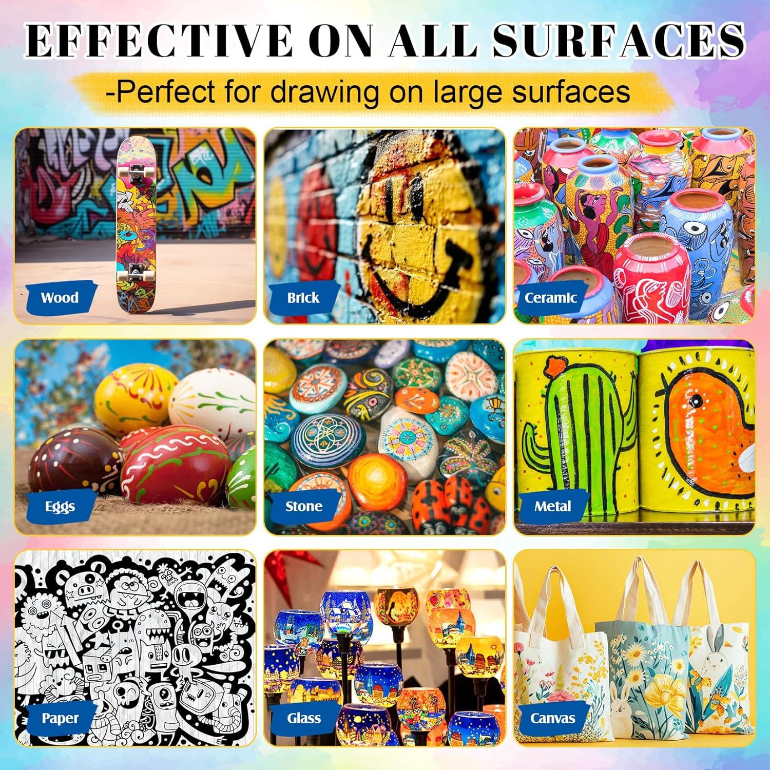 Set de 4 Marcadores Permanentes Jumbo Blancos Zhenbuco 15mm