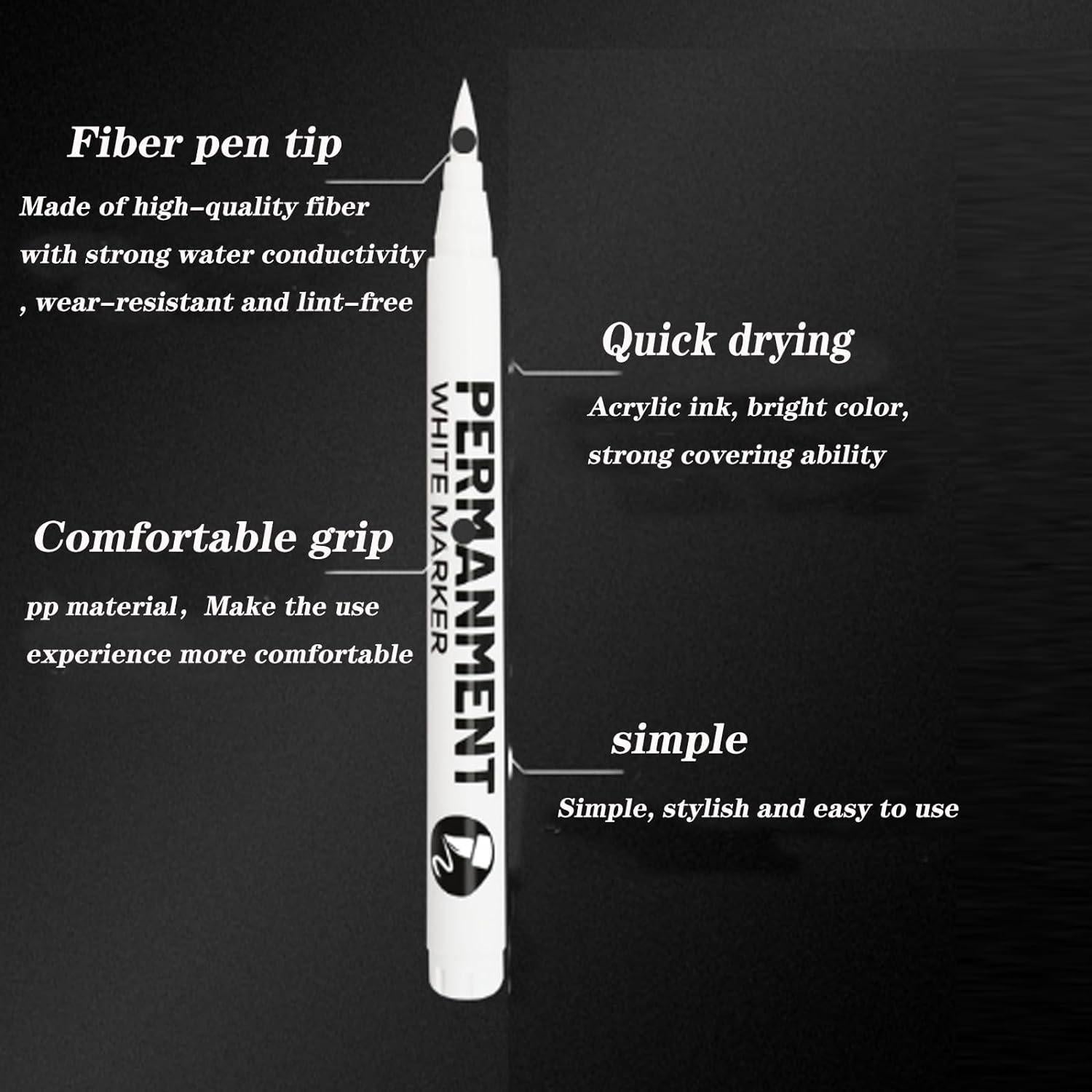 9 Marcadores Acrílicos Blancos LMMINBZ Punta Fina 1-6mm