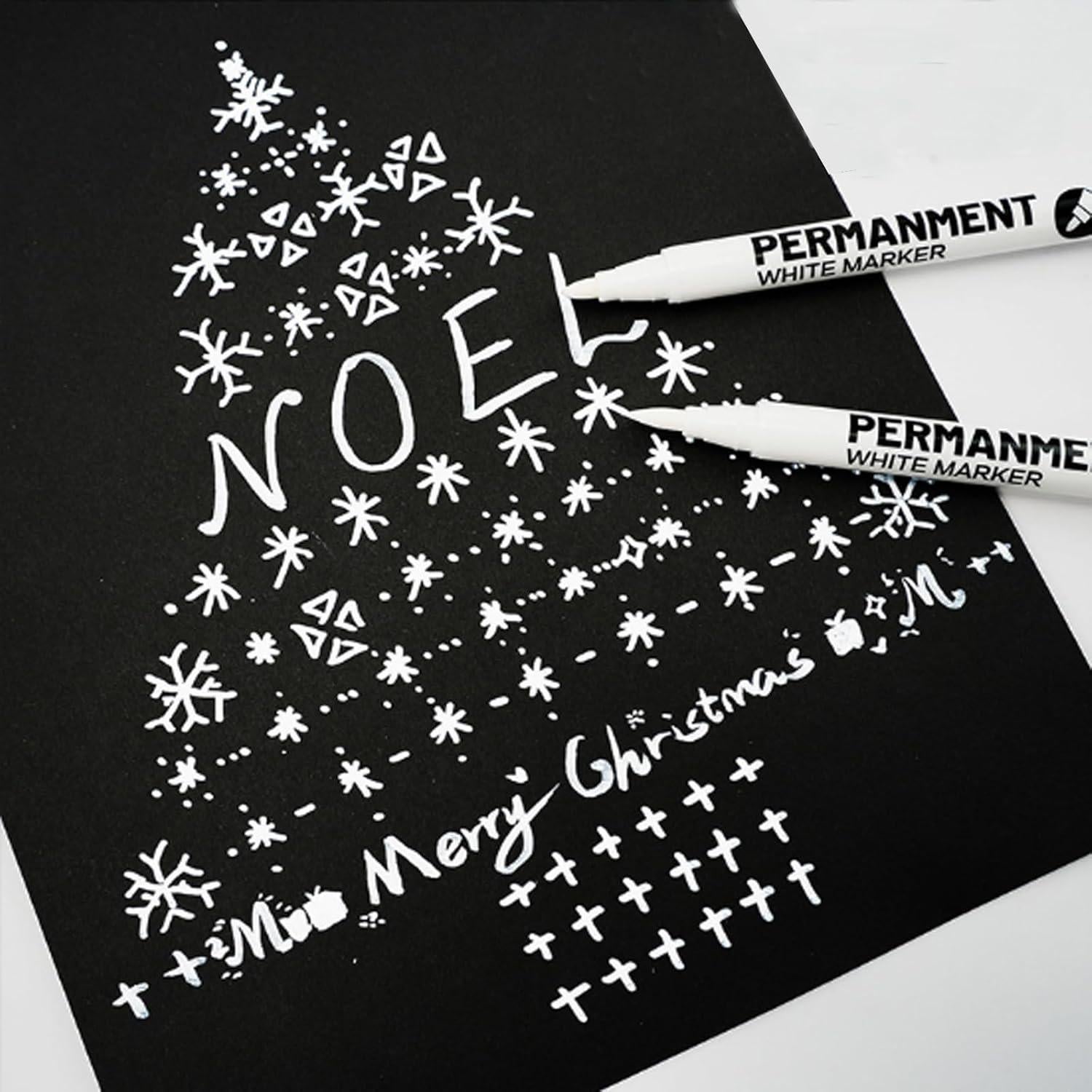 9 Marcadores Acrílicos Blancos LMMINBZ Punta Fina 1-6mm