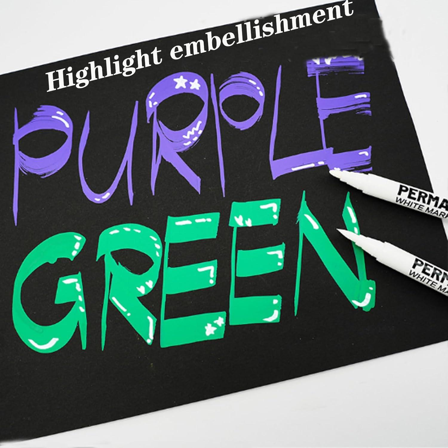 9 Marcadores Acrílicos Blancos LMMINBZ Punta Fina 1-6mm