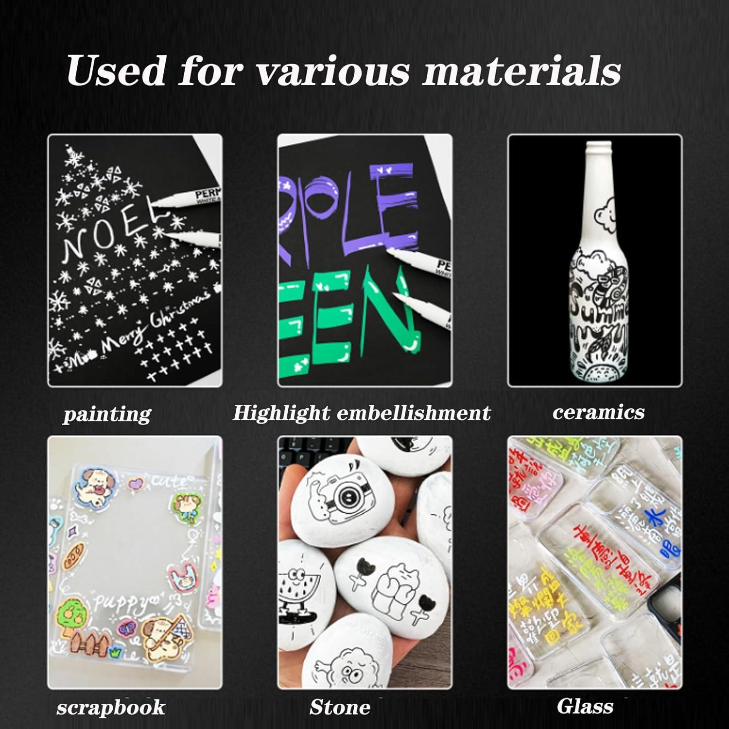 9 Marcadores Acrílicos Blancos LMMINBZ Punta Fina 1-6mm