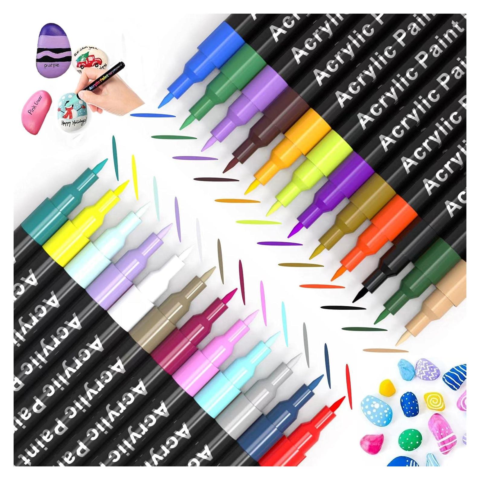 Marcadores de Pintura Acrílica JanFeel - Set de 24 Colores Punta Fina