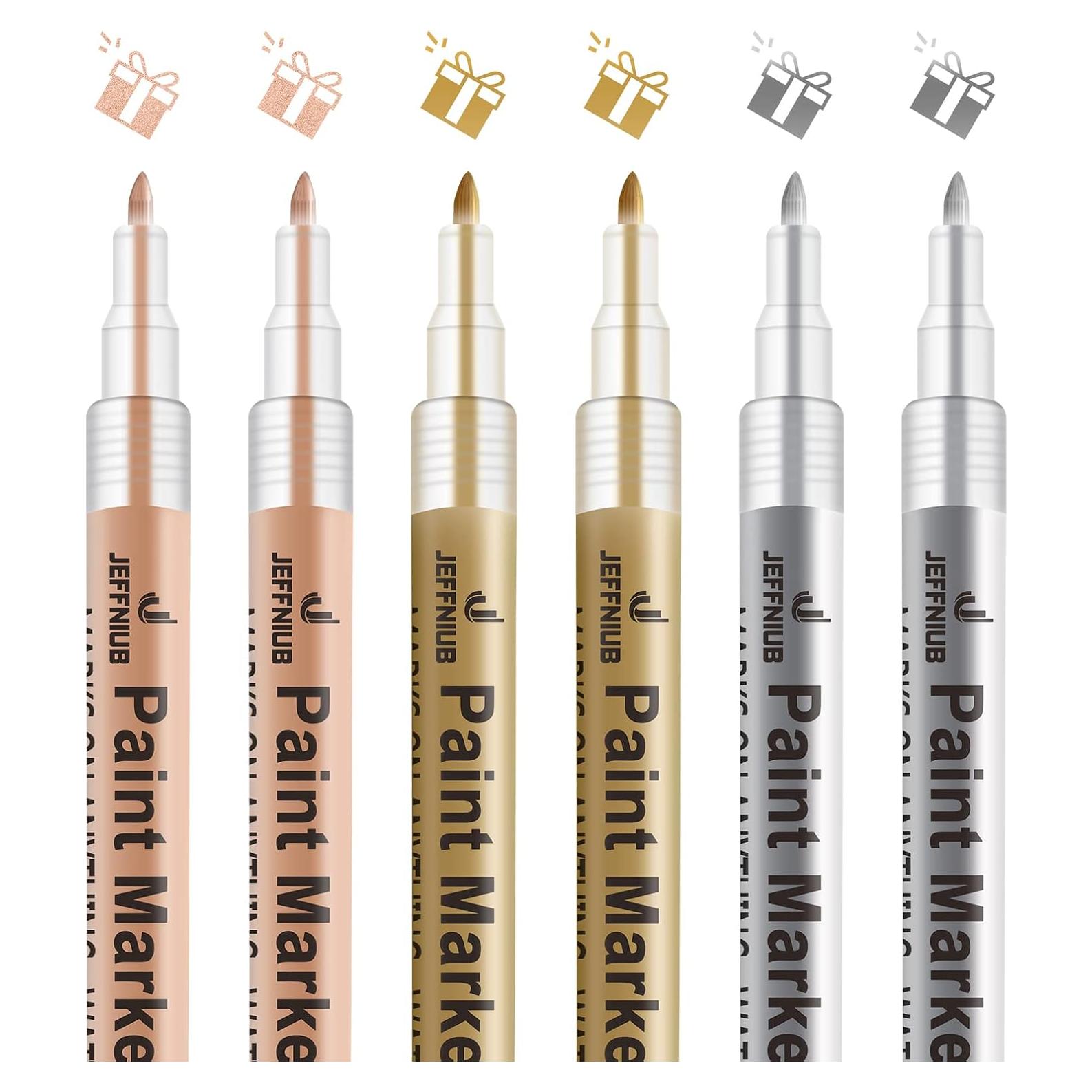 Marcadores Acrílicos Metálicos JEFFNIUB - 6 Piezas 0.7mm