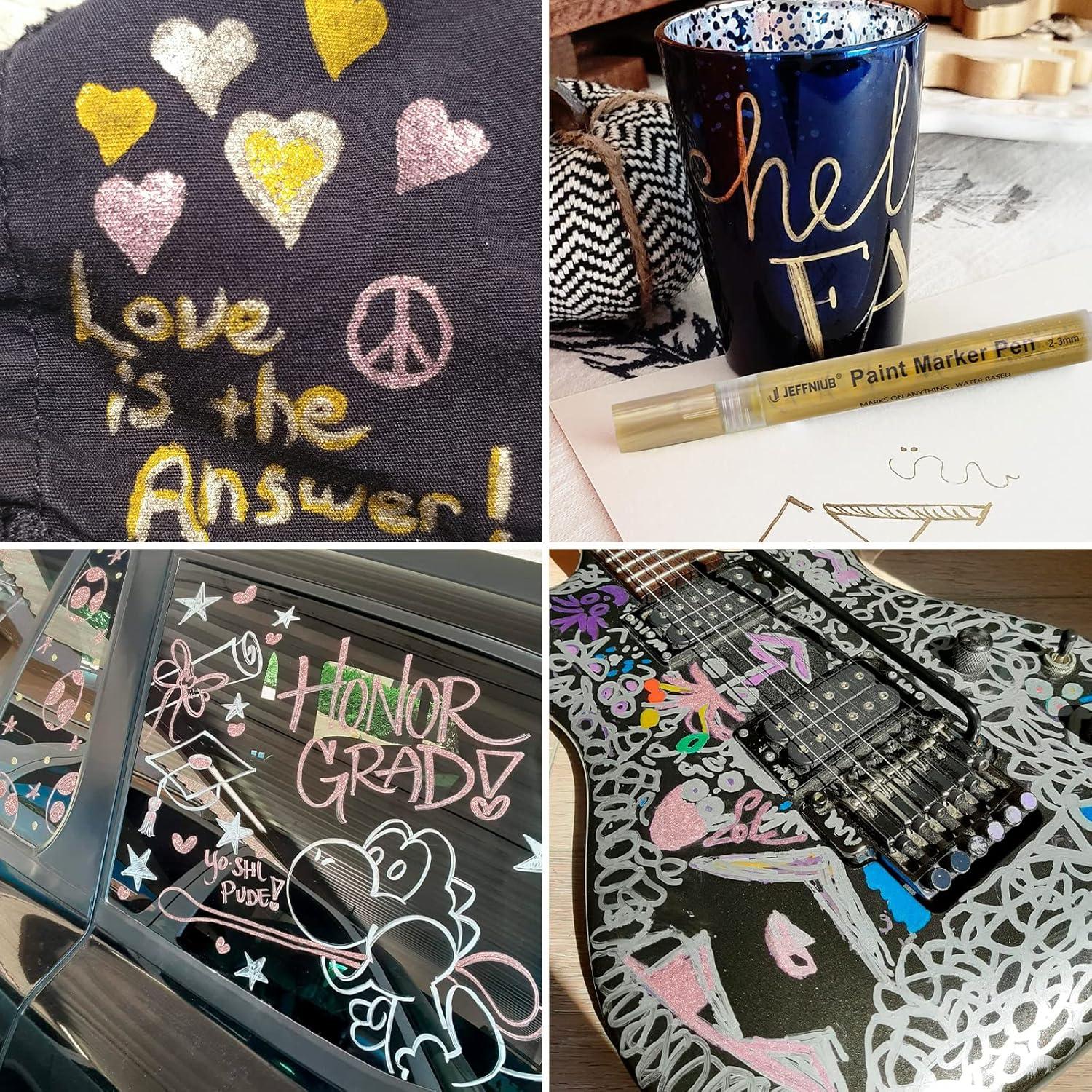 Marcadores Acrílicos Metálicos JEFFNIUB - 6 Piezas 0.7mm