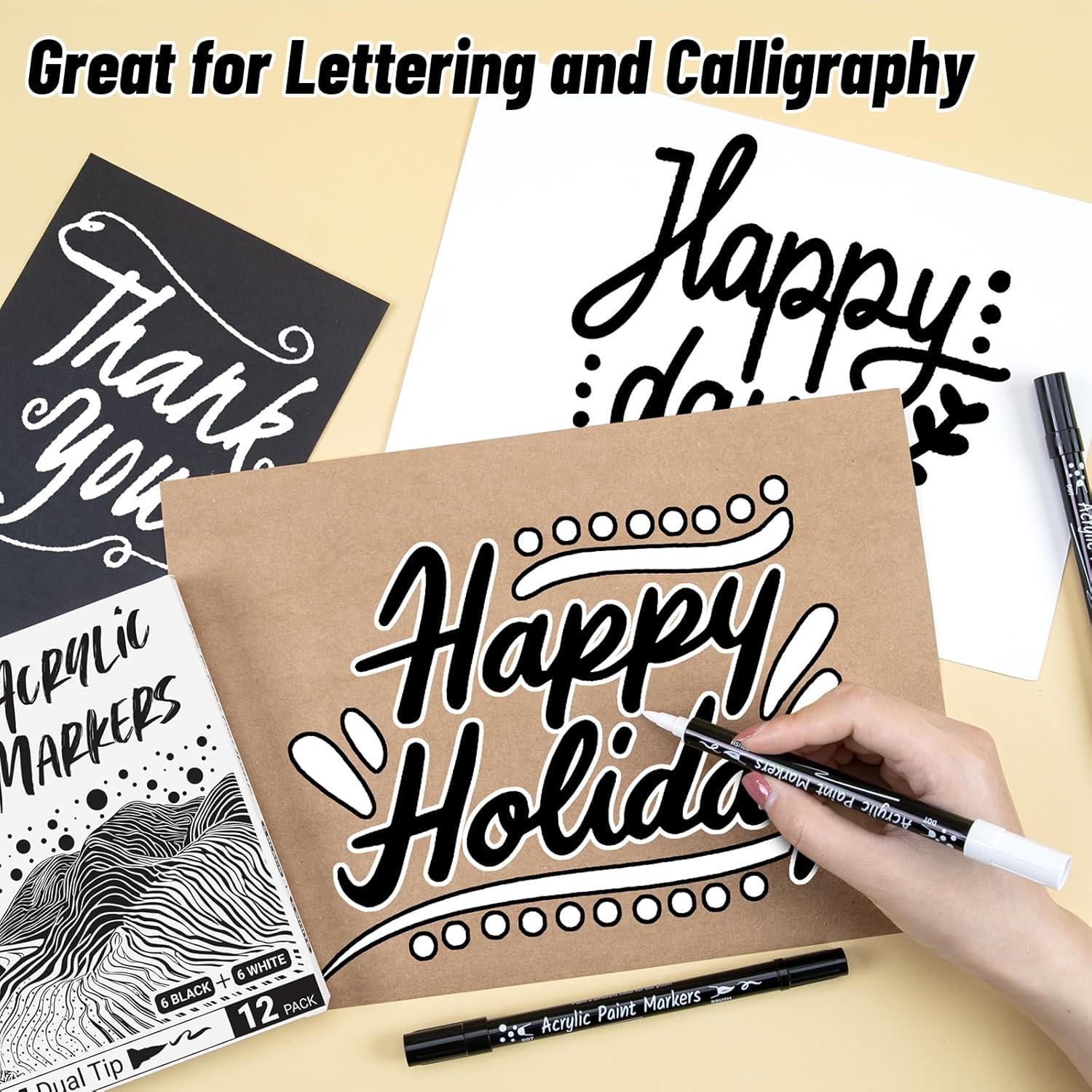 Marcadores de Pintura Acrílica Doble Punta KERIFI - 12 Unidades