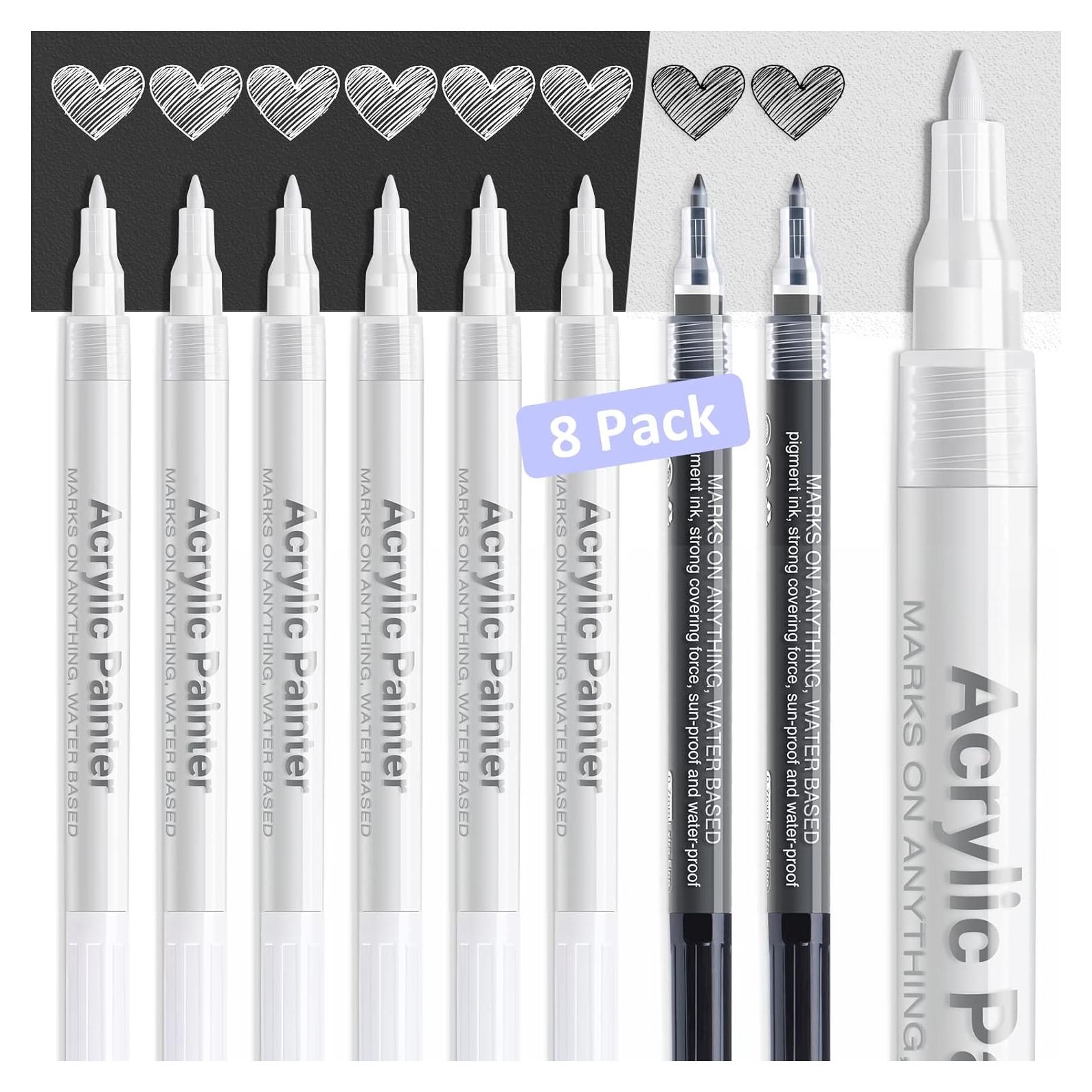 Bolígrafo de Pintura Acrílica AKARUED 0.7mm Paquete de 8