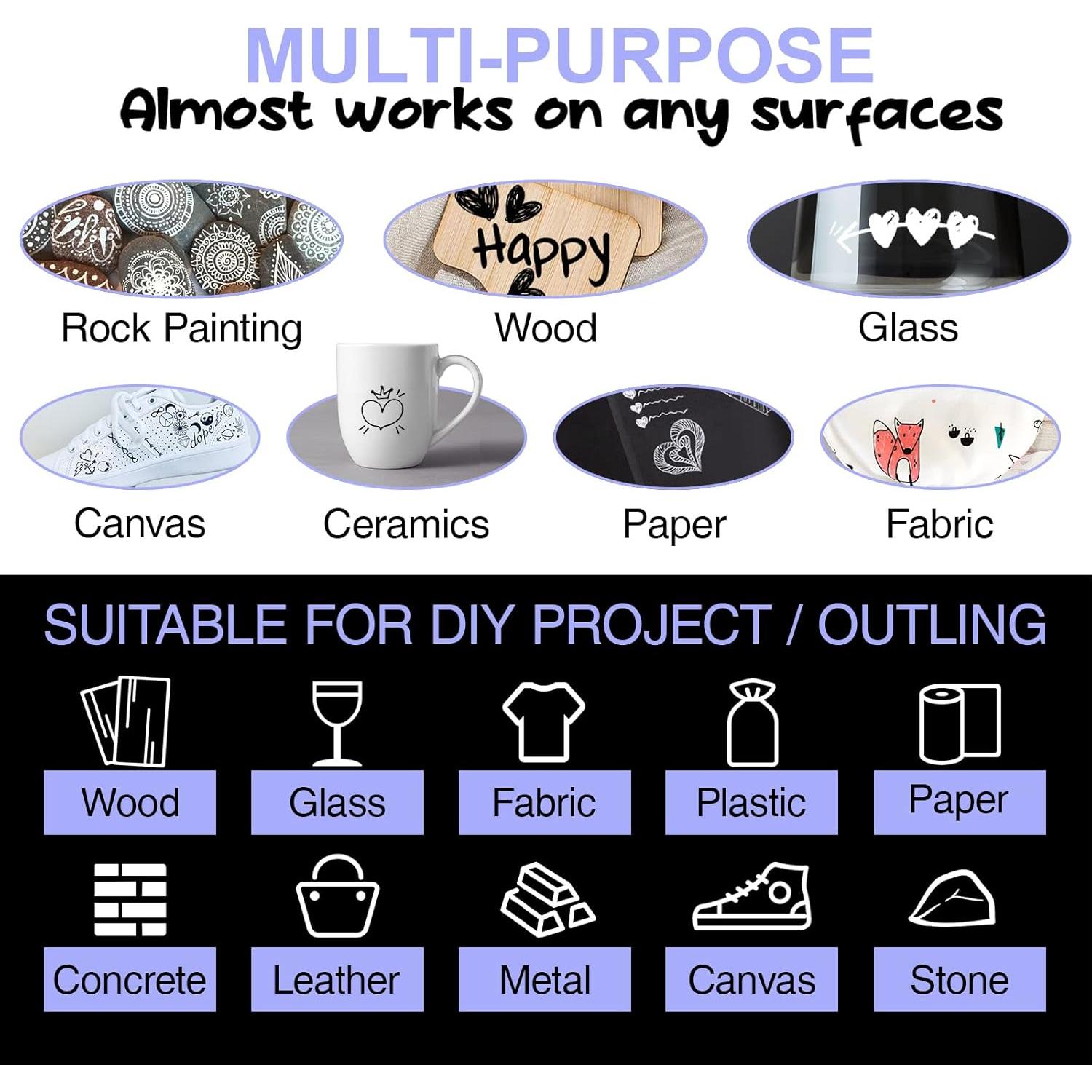 Bolígrafo de Pintura Acrílica AKARUED 0.7mm Paquete de 8