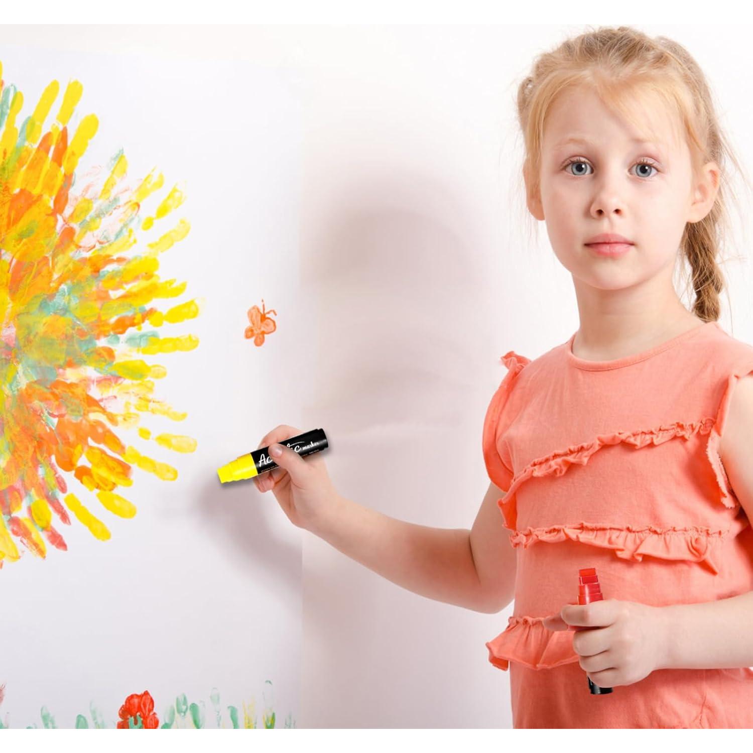 10 Marcadores Acrílicos Jumbo JanFeel 15mm Multicolor