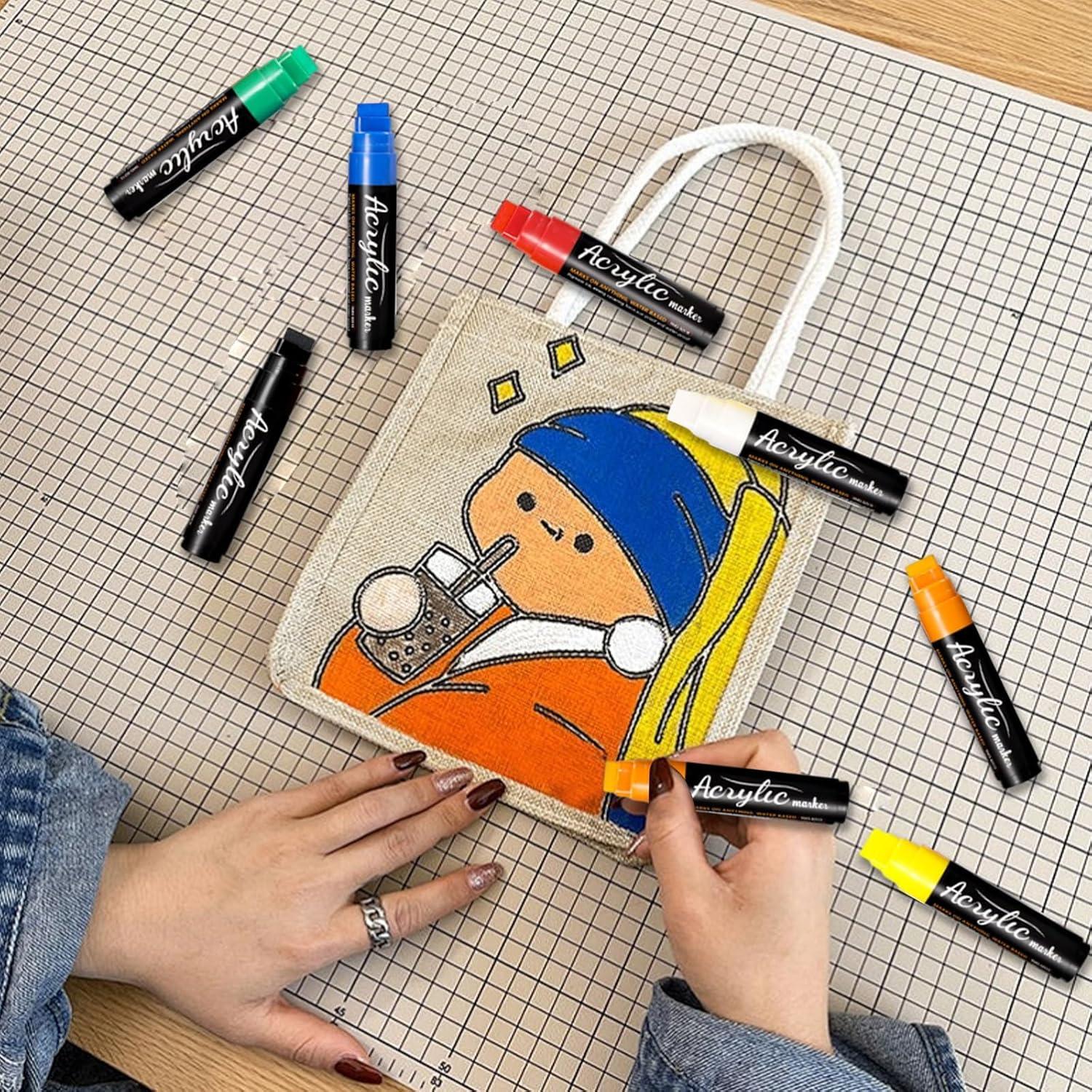 10 Marcadores Acrílicos Jumbo JanFeel 15mm Multicolor