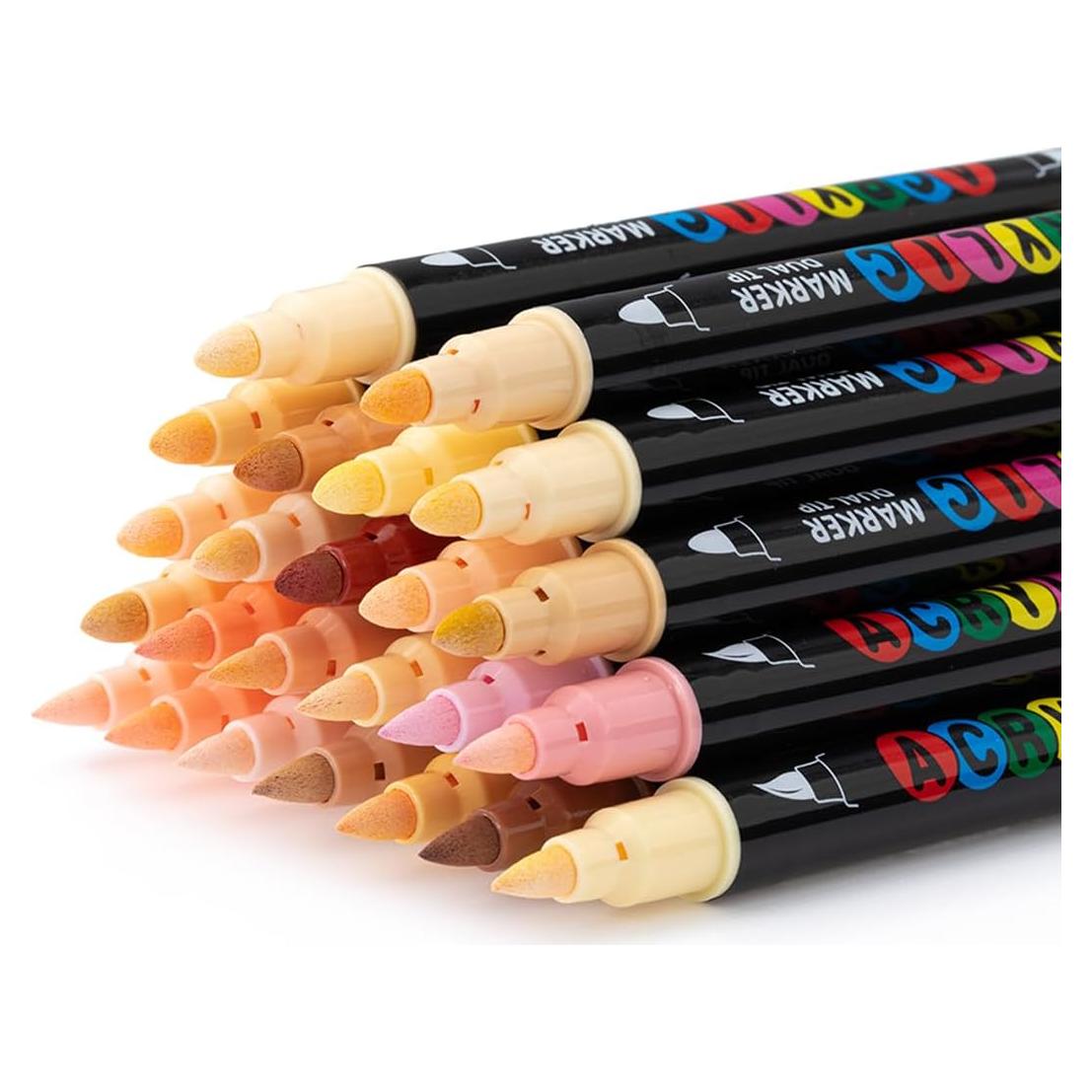 Marcadores de Pintura Acrílica EliLunar 24 Colores Tono Piel