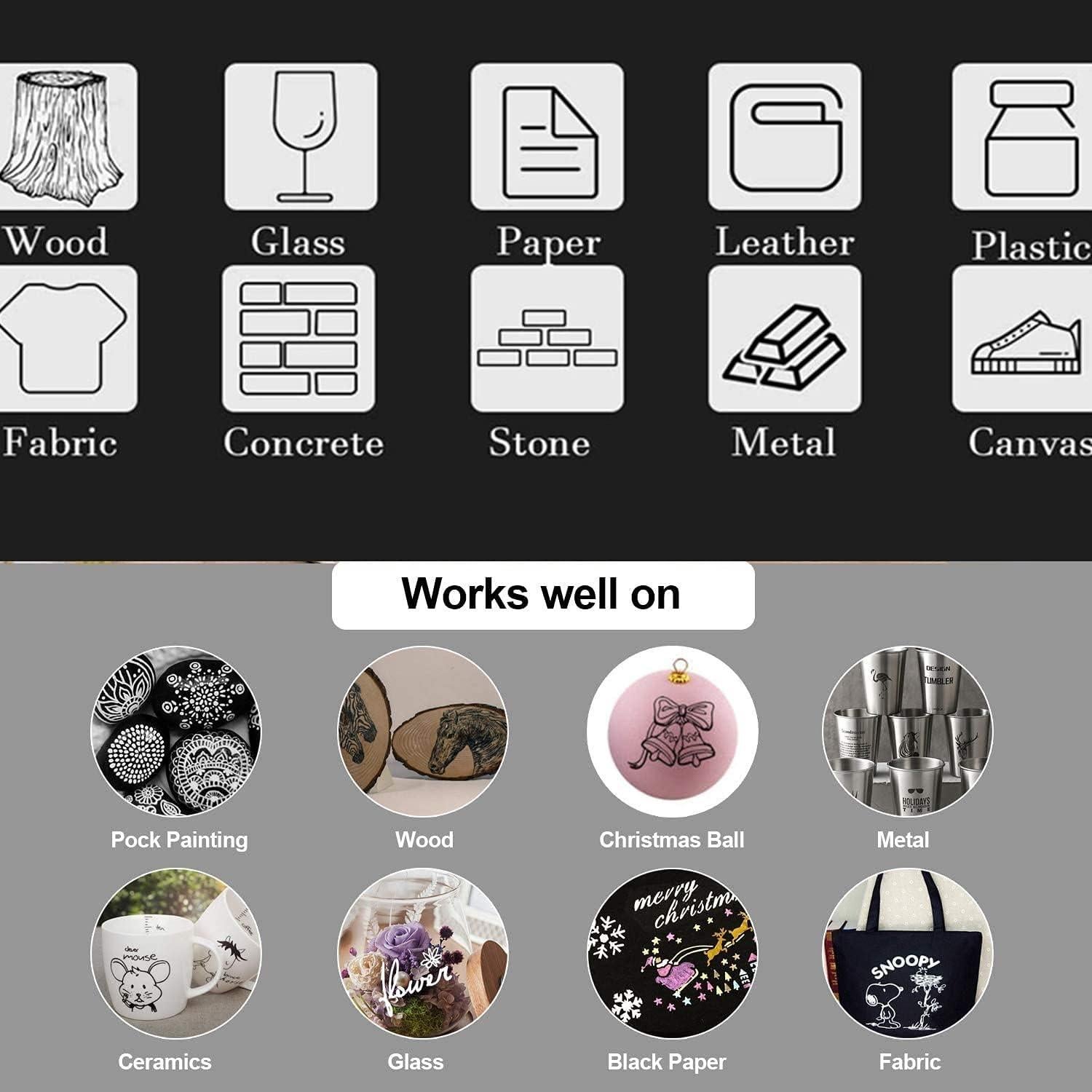 Marcadores de Pintura Acrílica EBOT 0.7mm Paquete de 6 Negro y Blanco