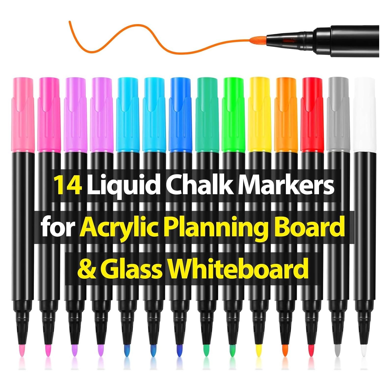 Marcadores de Tiza Líquida OORAII 14 Piezas 12 Colores 1mm
