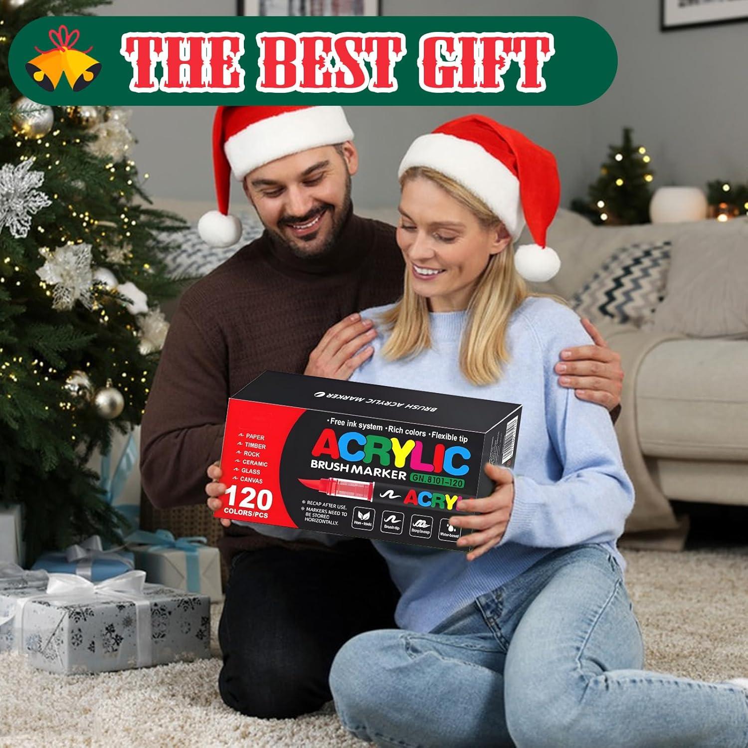 Marcadores de Pintura Acrílica Amamao 120 Colores Multicolor