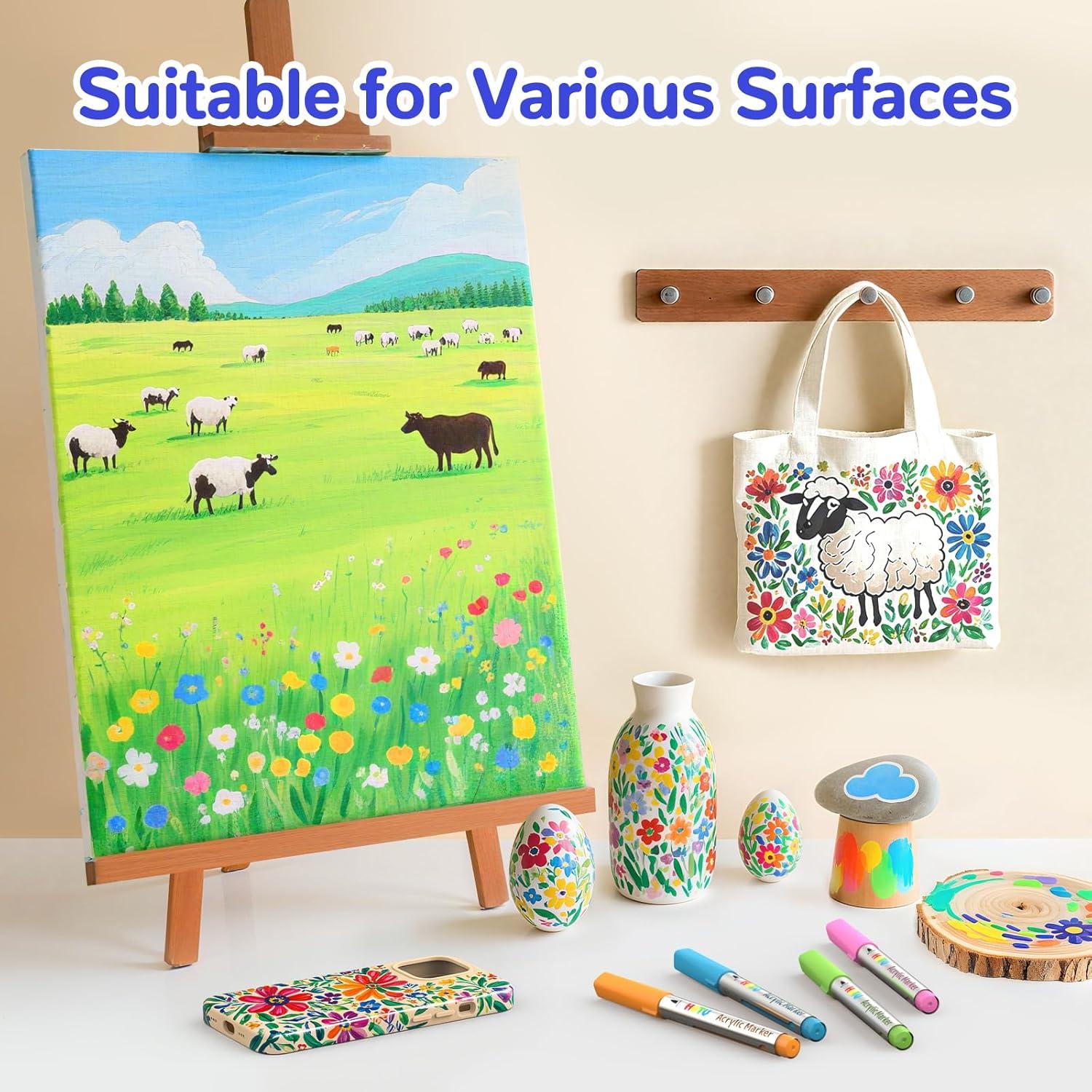 Marcadores de Pintura Acrílica Punta Pincel HOTU 18 Colores