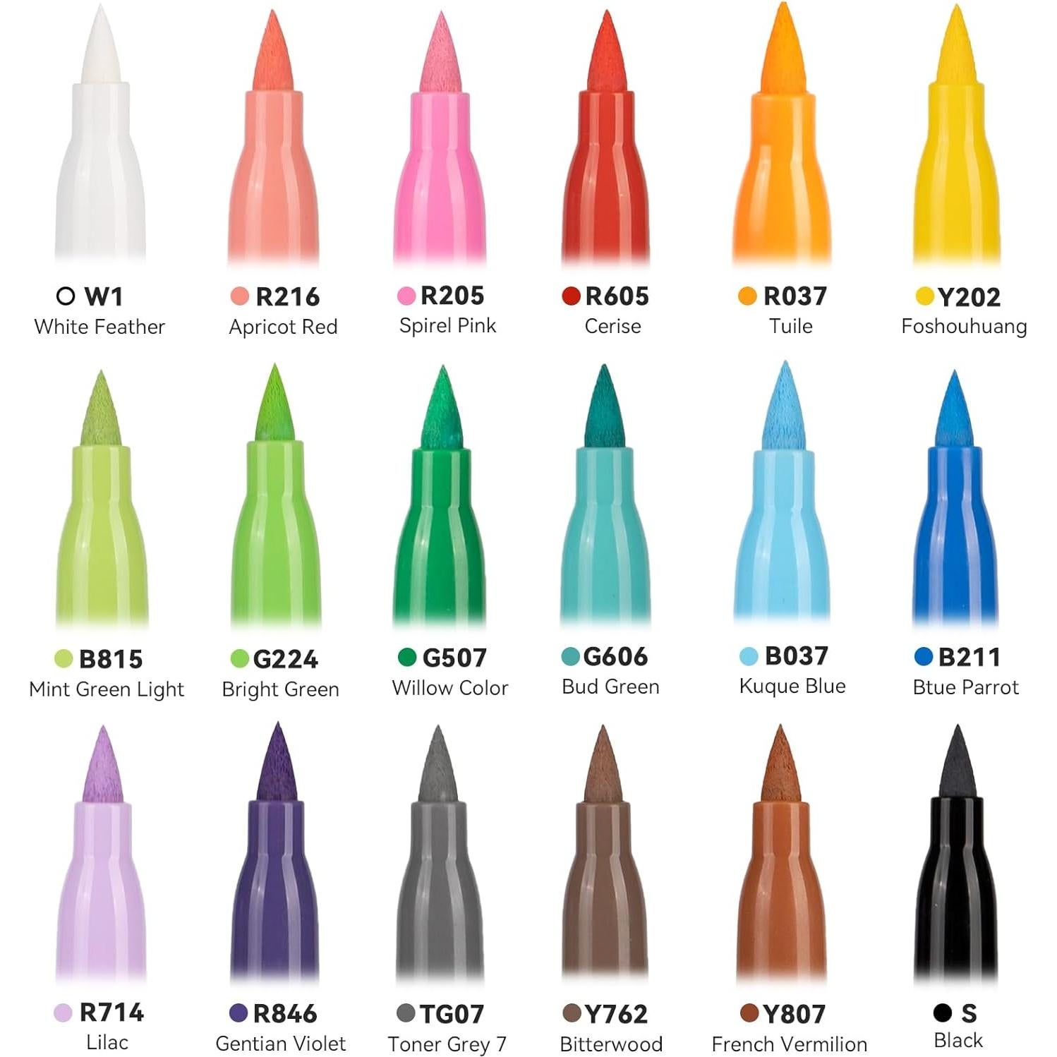 Marcadores de Pintura Acrílica Punta Pincel HOTU 18 Colores