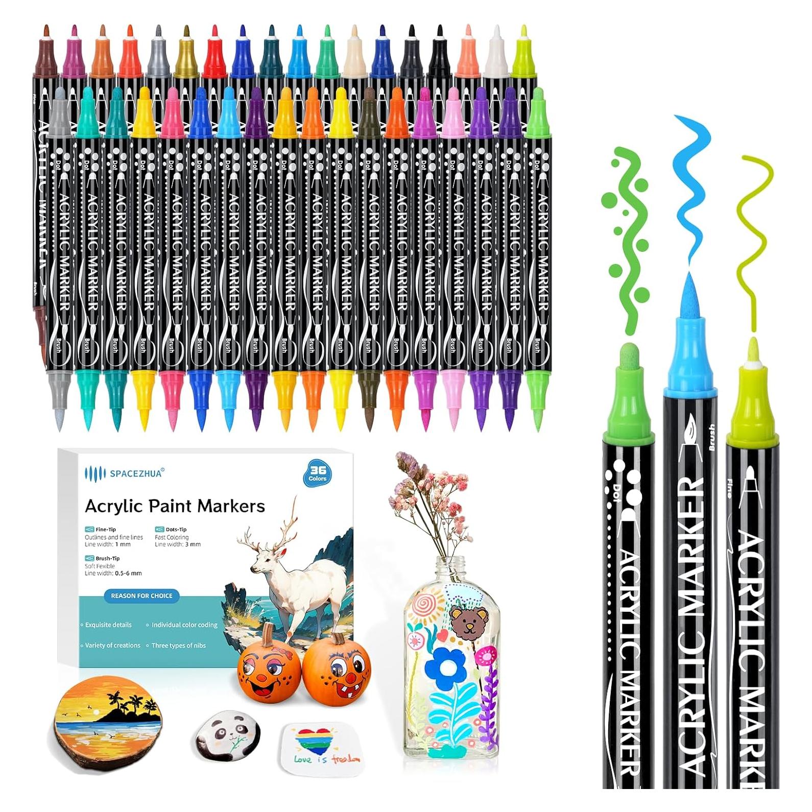 Marcadores de Pintura Acrílica SPACEZHUA 36 Colores Ecológicos