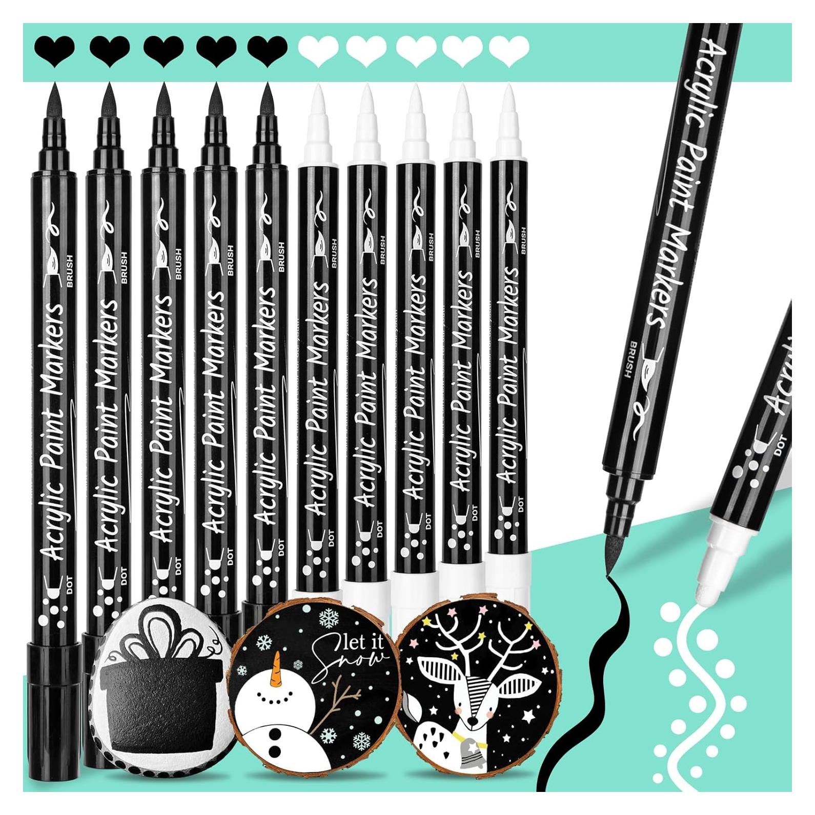 Marcadores Acrílicos Permanentes AKARUED - Paquete de 12 - Punta Doble