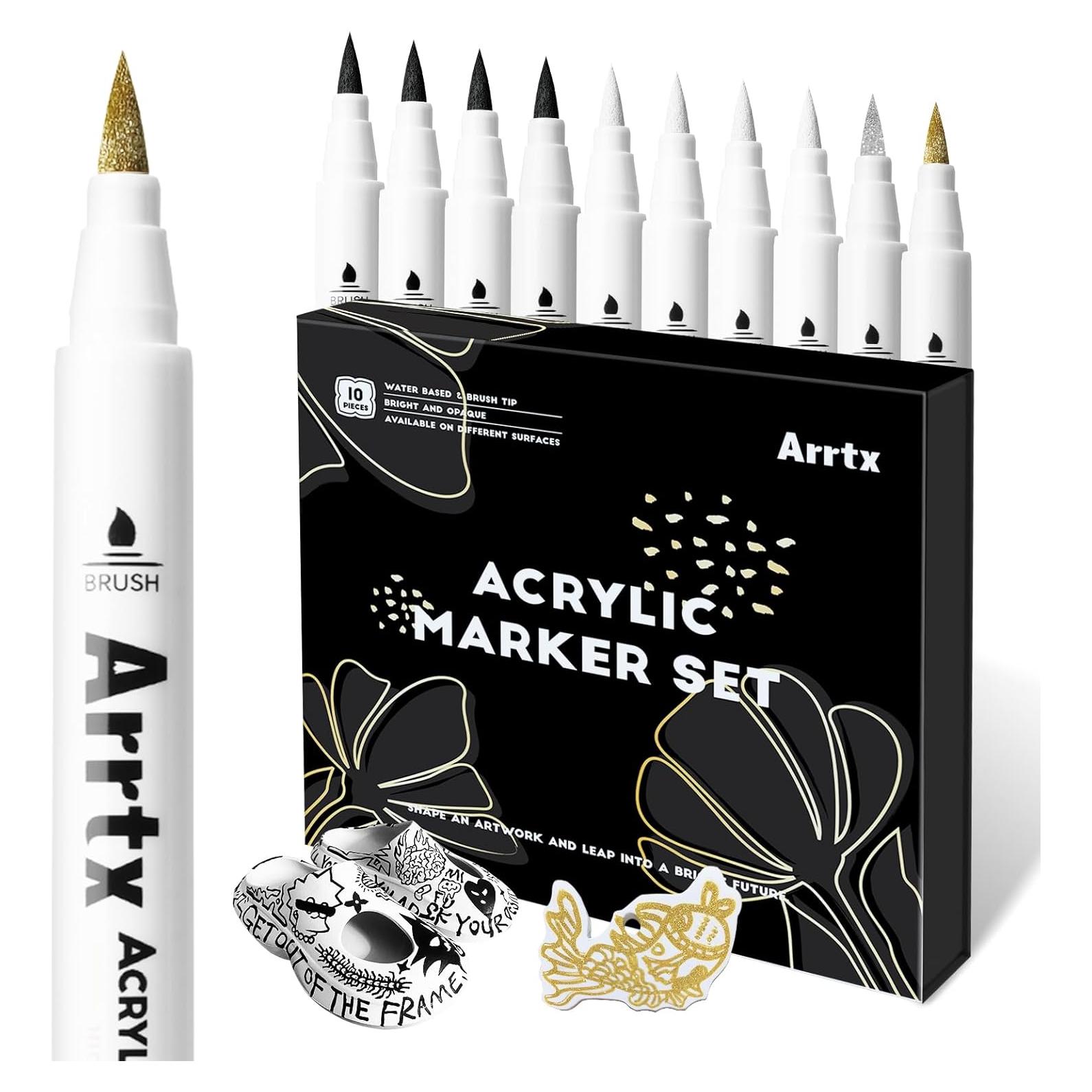 Marcadores de Pintura Acrílica Arrtx - Paquete de 10 Colores