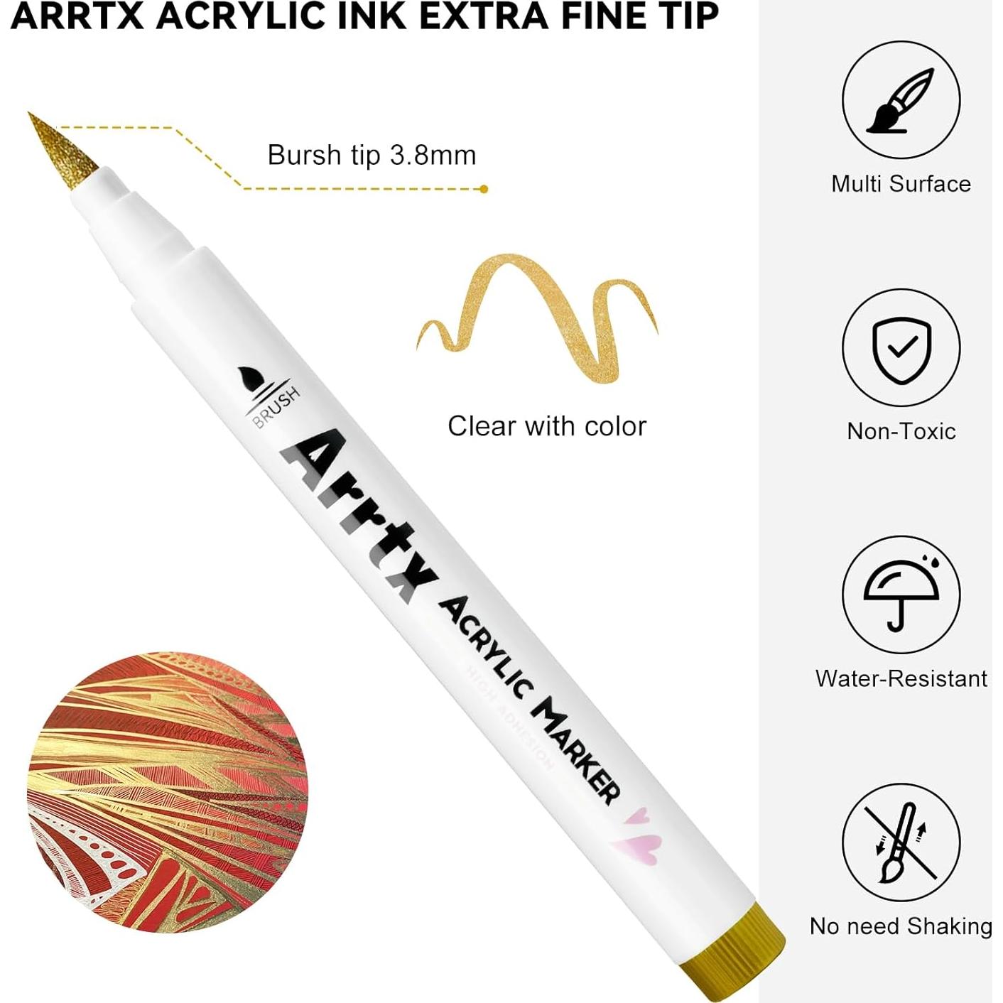 Marcadores de Pintura Acrílica Arrtx - Paquete de 10 Colores