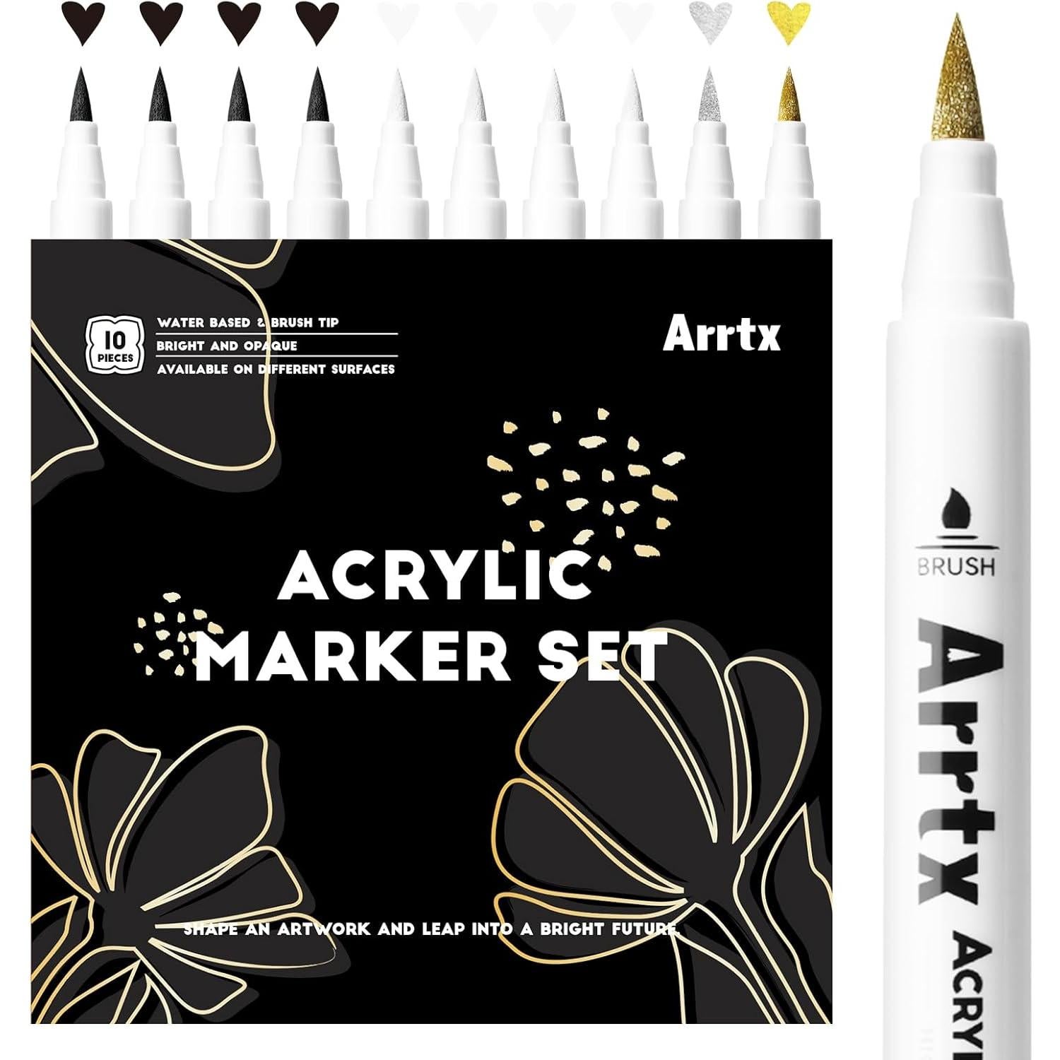 Marcadores de Pintura Acrílica Arrtx - Paquete de 10 Colores