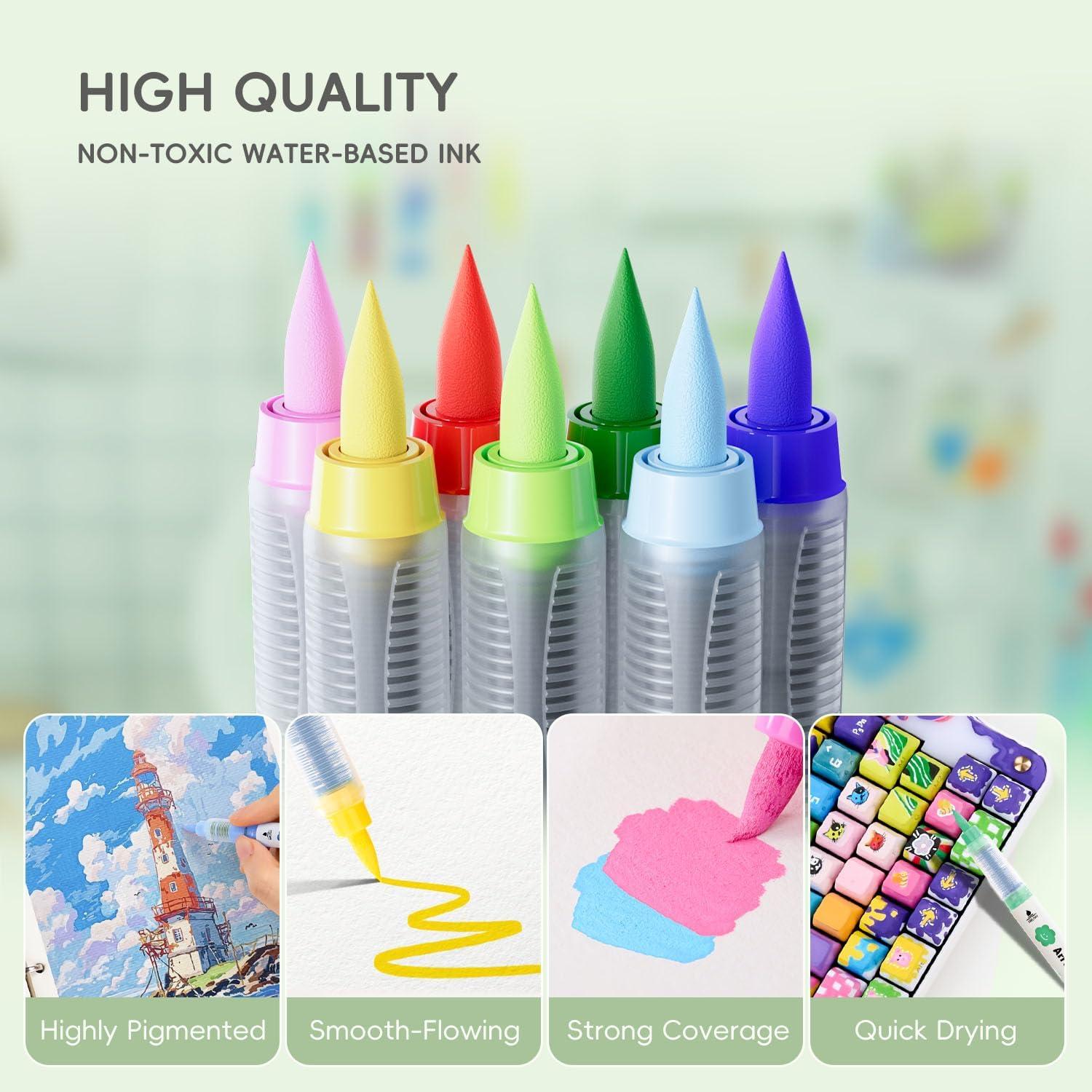 Marcadores de Pintura Acrílica Arrtx 36 Colores Punta de Pincel