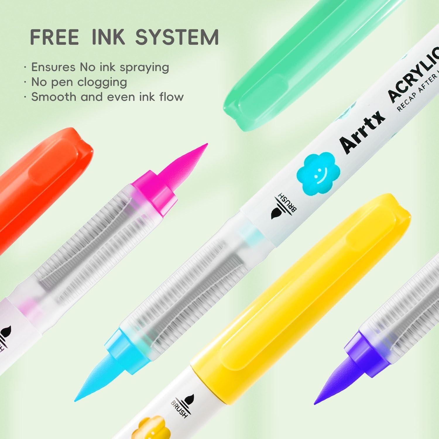 Marcadores de Pintura Acrílica Arrtx 36 Colores Punta de Pincel