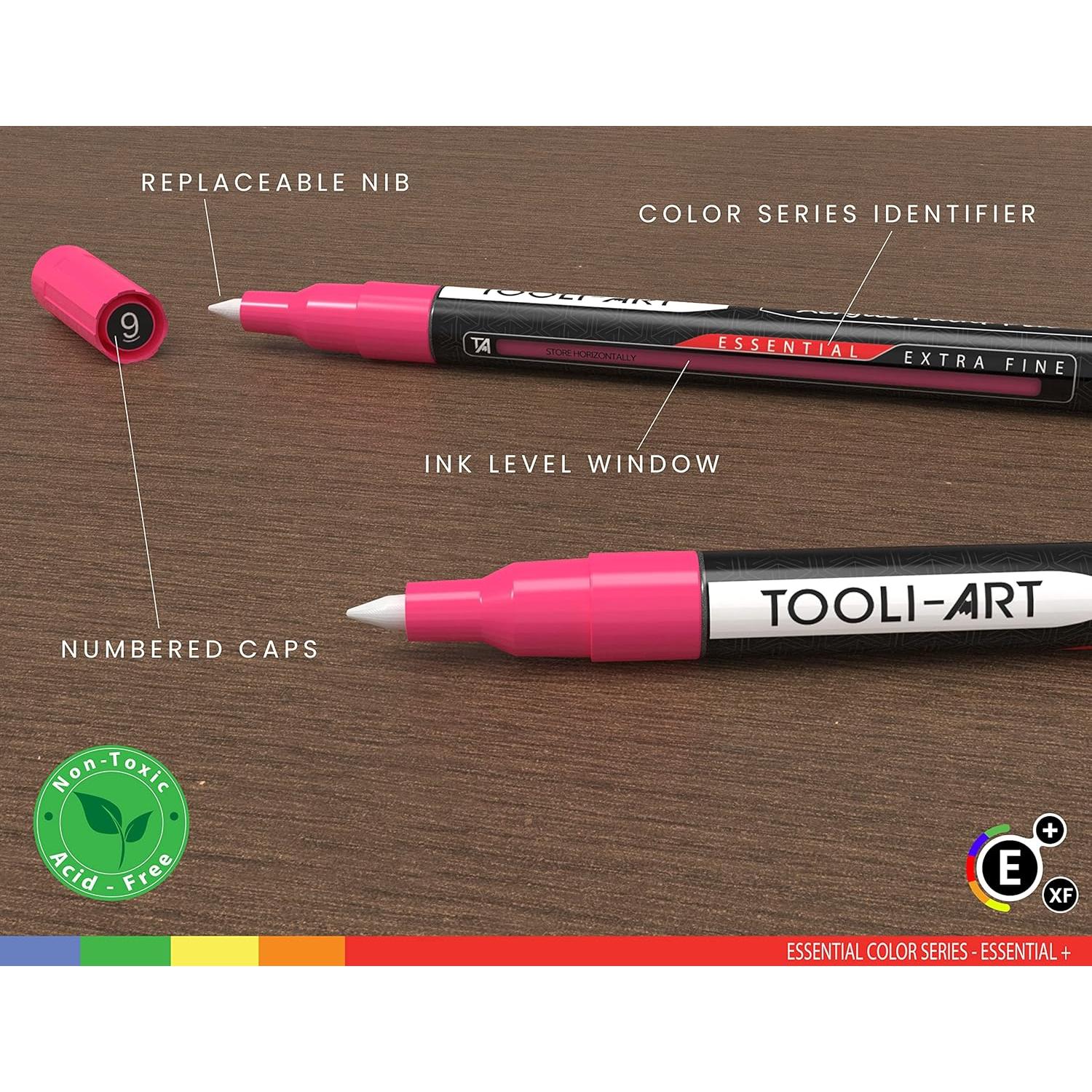 Marcadores de Pintura Acrílica TOOLI-ART 30 Colores Extra Fino