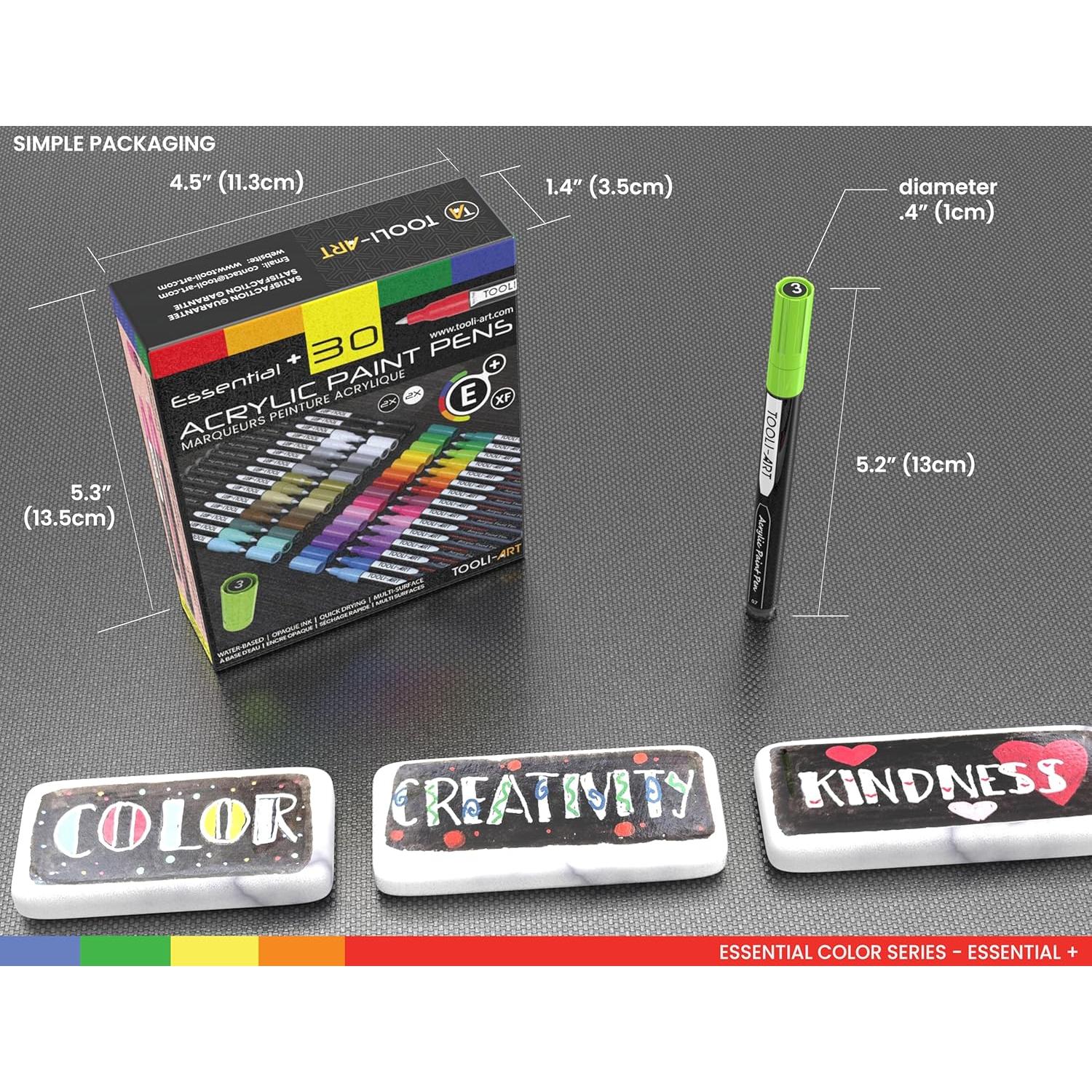 Marcadores de Pintura Acrílica TOOLI-ART 30 Colores Extra Fino