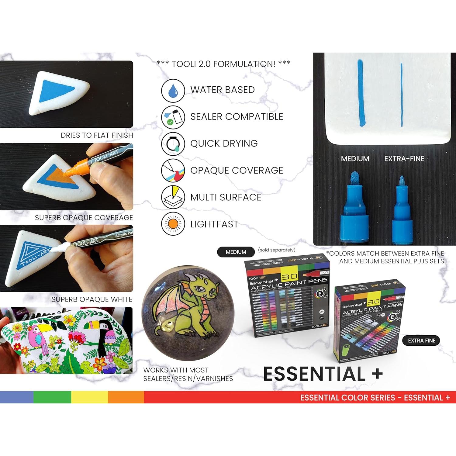 Marcadores de Pintura Acrílica TOOLI-ART 30 Colores Extra Fino