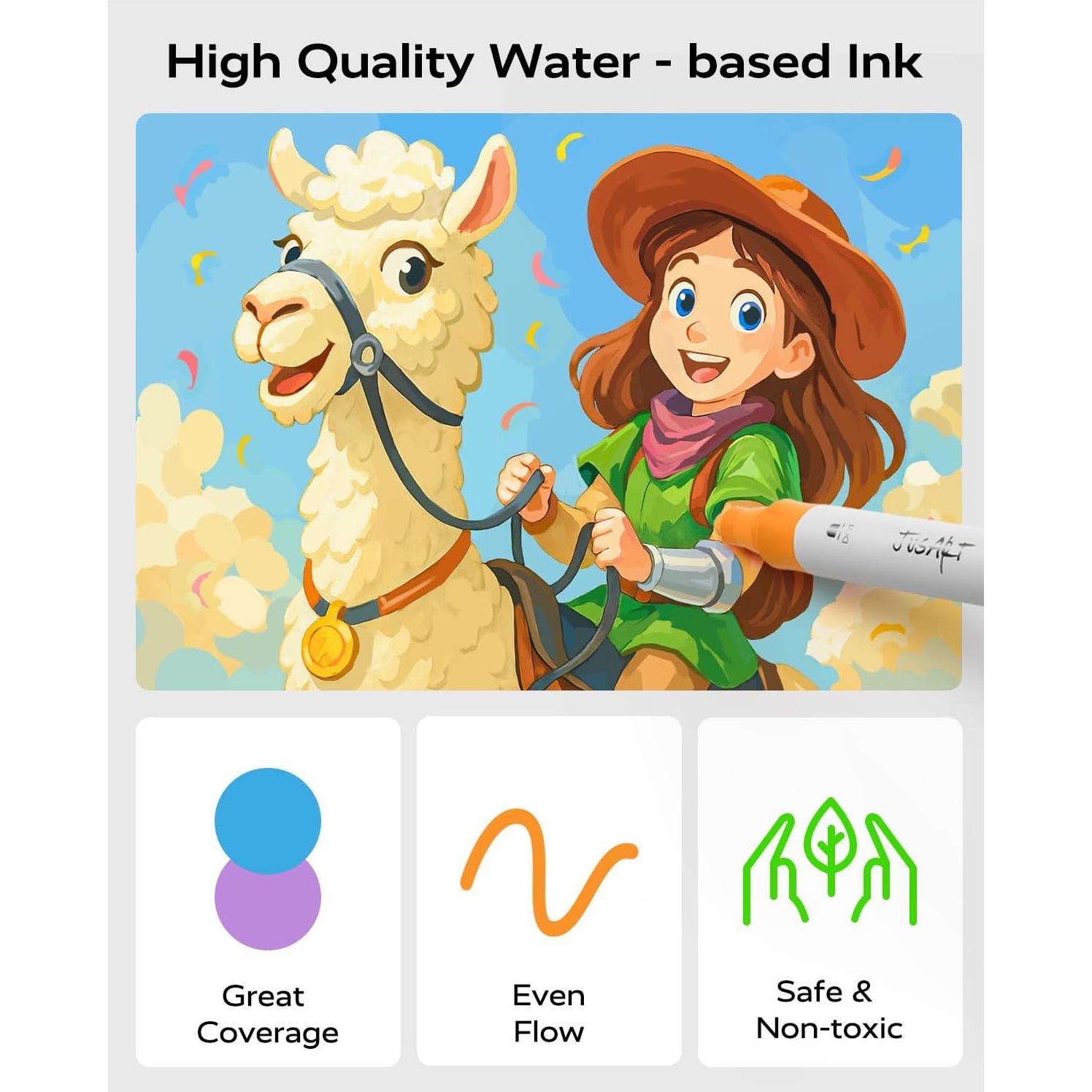 Marcadores de Pintura Acrílica JusArt 48 Colores Doble Punta