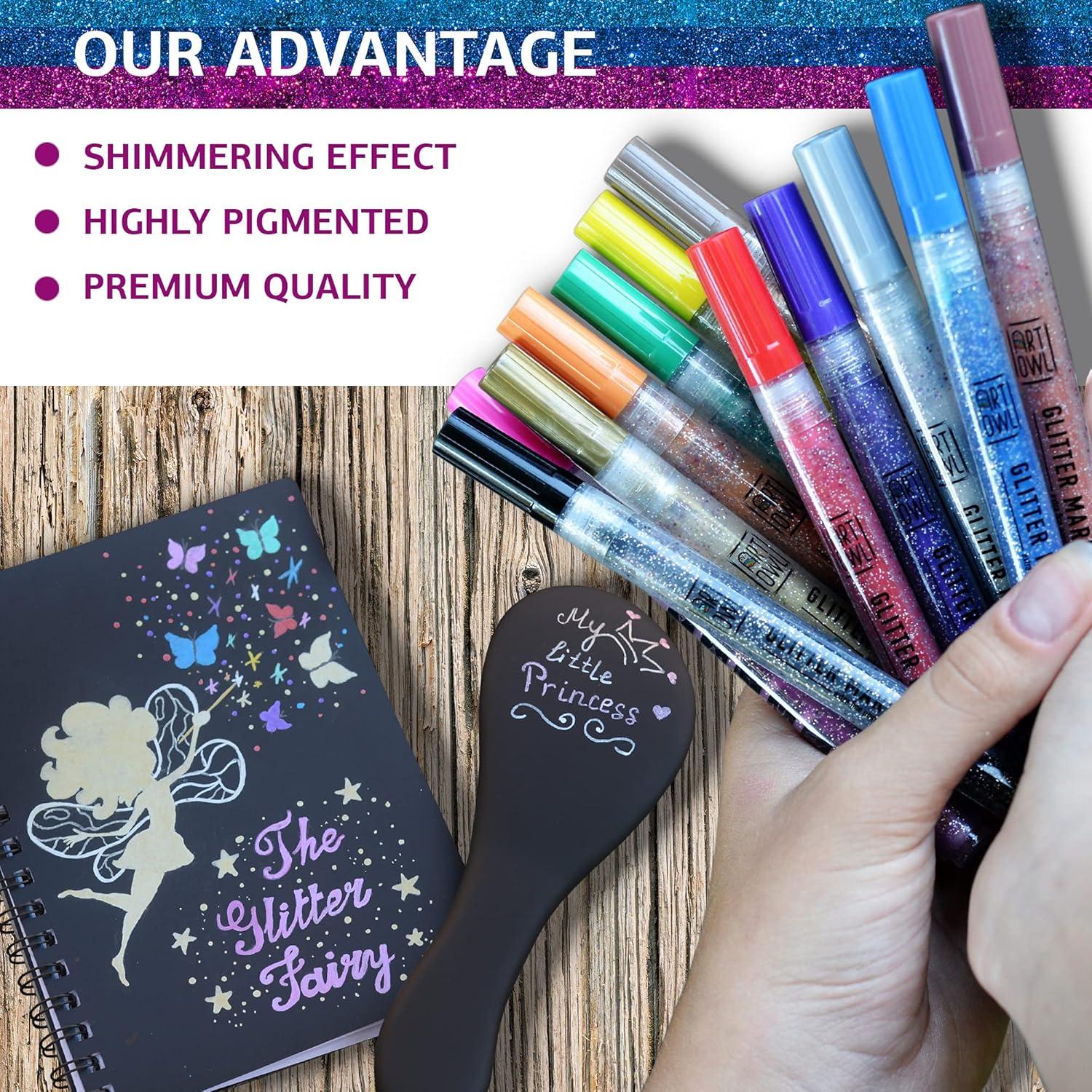 Set de 12 Marcadores Acrílicos Brillantes Art Owl 2-3mm