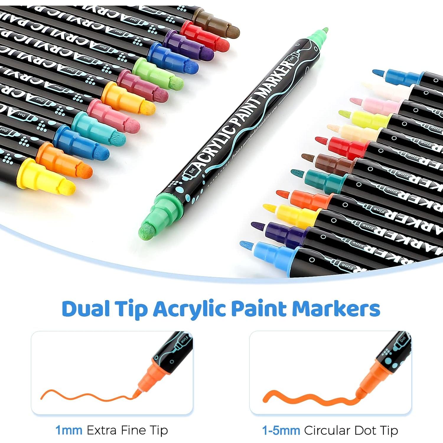 Marcadores de Pintura Acrílica Colpart - 36 Colores Doble Punta