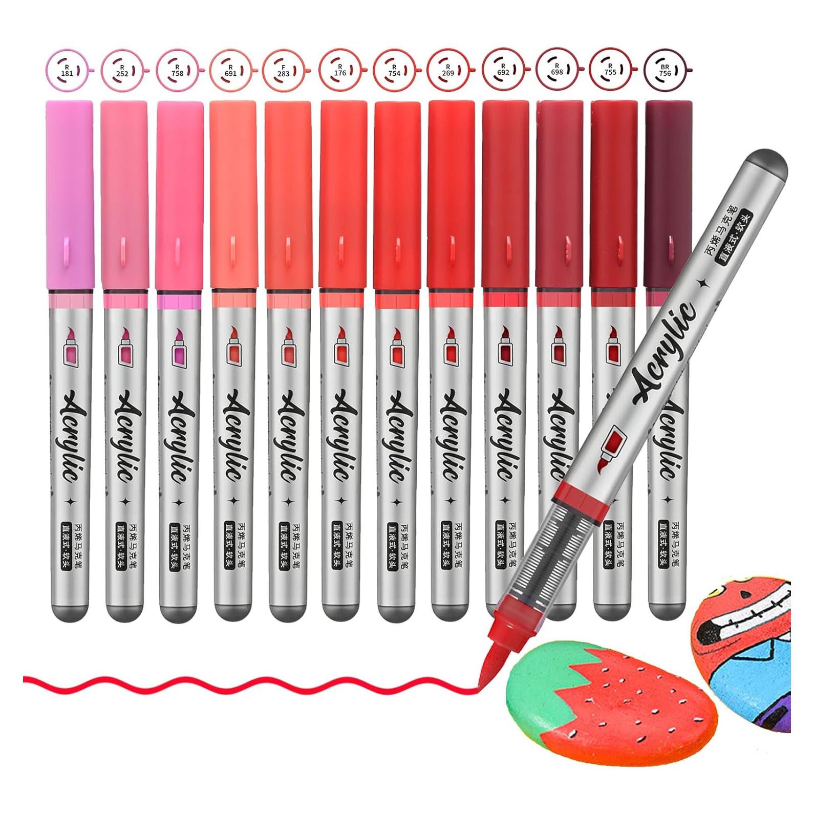 Marcadores de Pintura Acrílica ZZWUAPT 12 Colores Multicolor