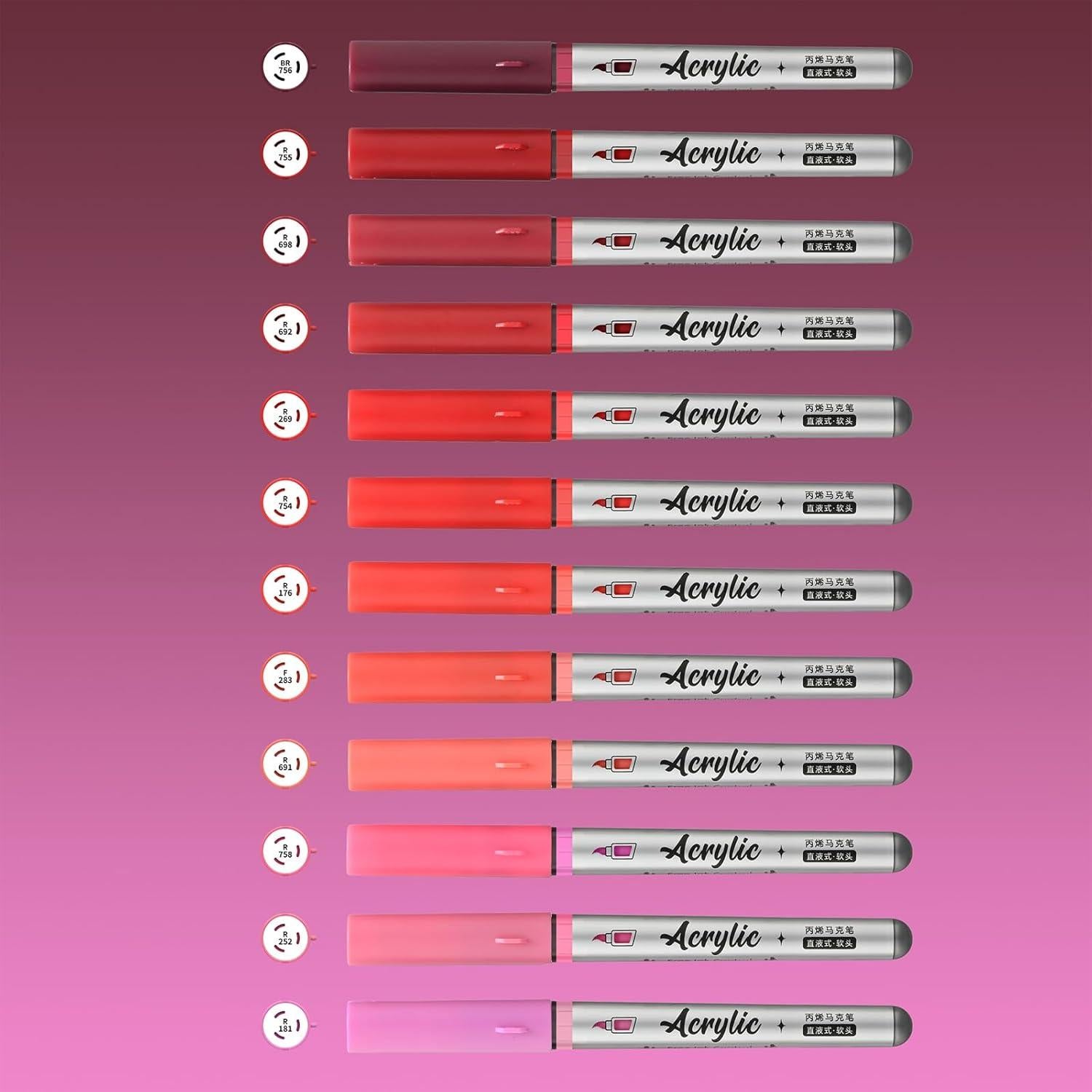 Marcadores de Pintura Acrílica ZZWUAPT 12 Colores Multicolor