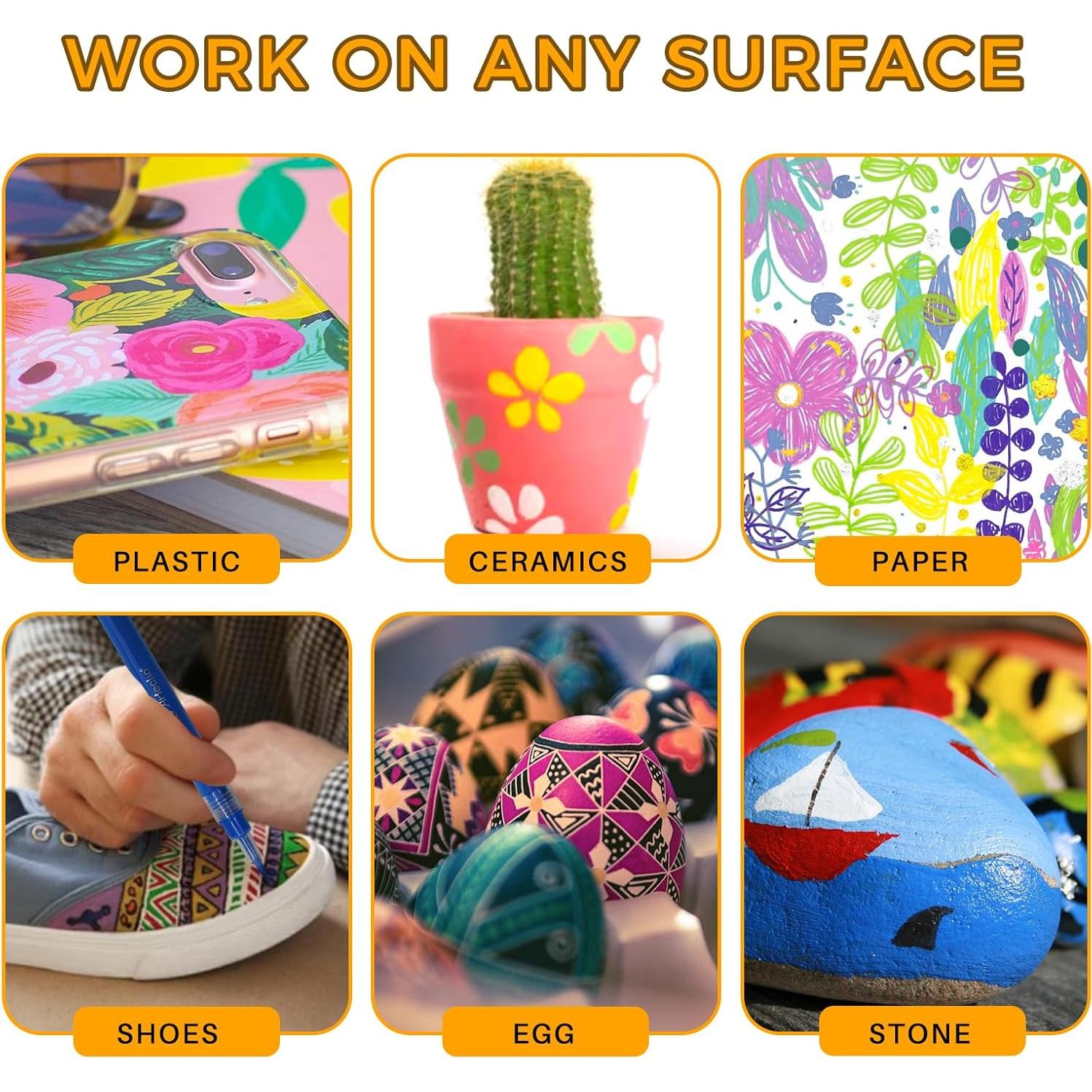 Marcadores de Pintura Acrílica Artecho 36 Colores 0.7mm Punta Fina